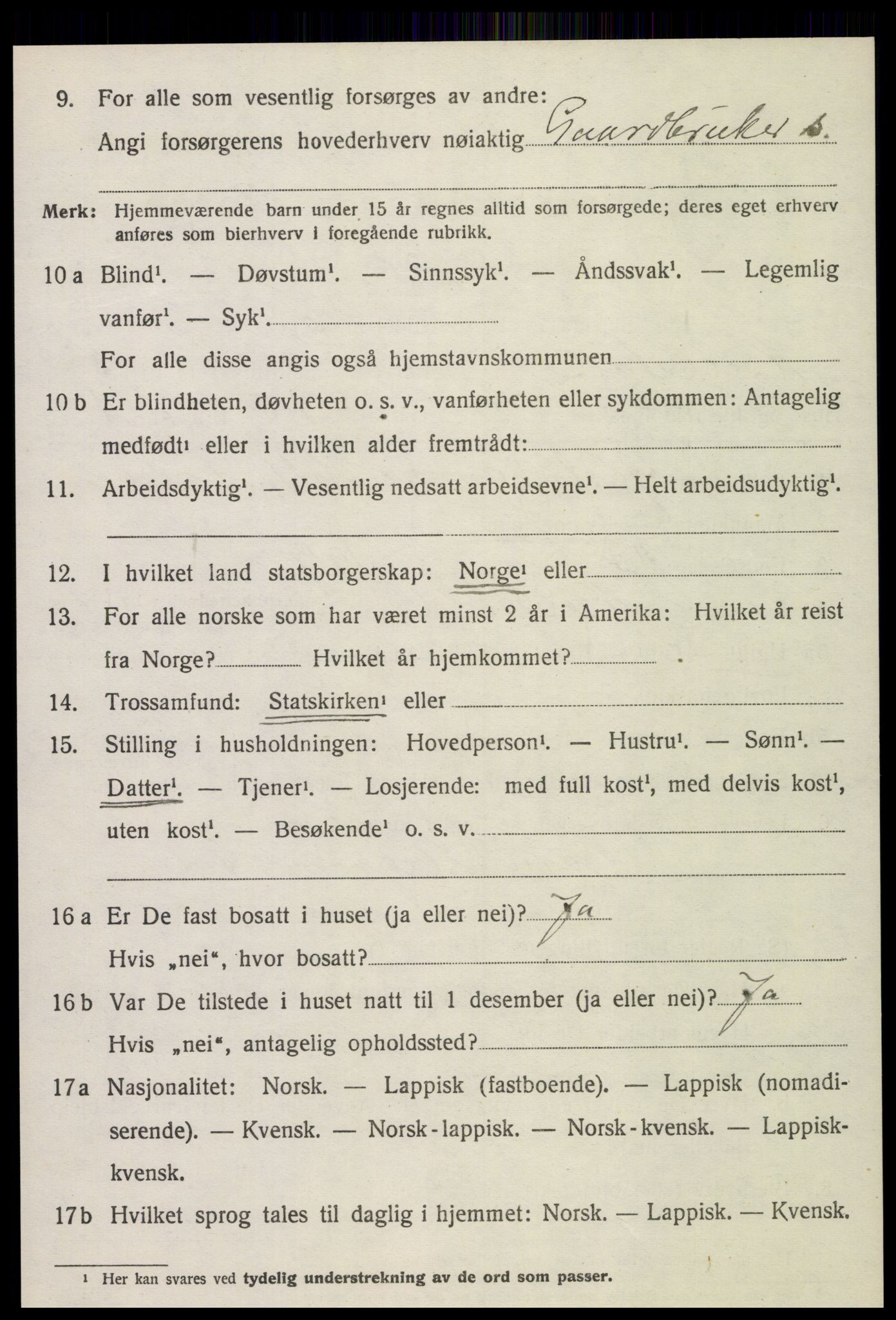 SAT, 1920 census for Beitstad, 1920, p. 4098