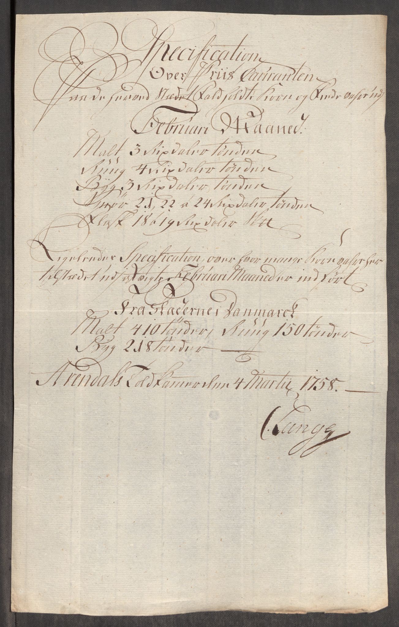 Rentekammeret inntil 1814, Realistisk ordnet avdeling, AV/RA-EA-4070/Oe/L0006: [Ø1]: Priskuranter, 1758-1760, p. 255