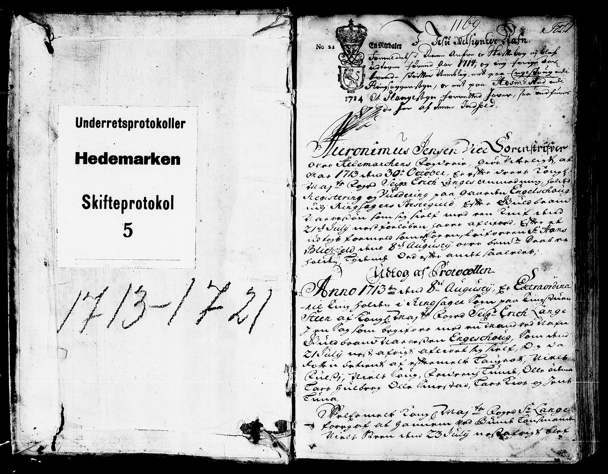 Hedemarken sorenskriveri, AV/SAH-TING-034/J/Ja/L0005: Skifteprotokoll, 1713-1721, p. 0b-1a
