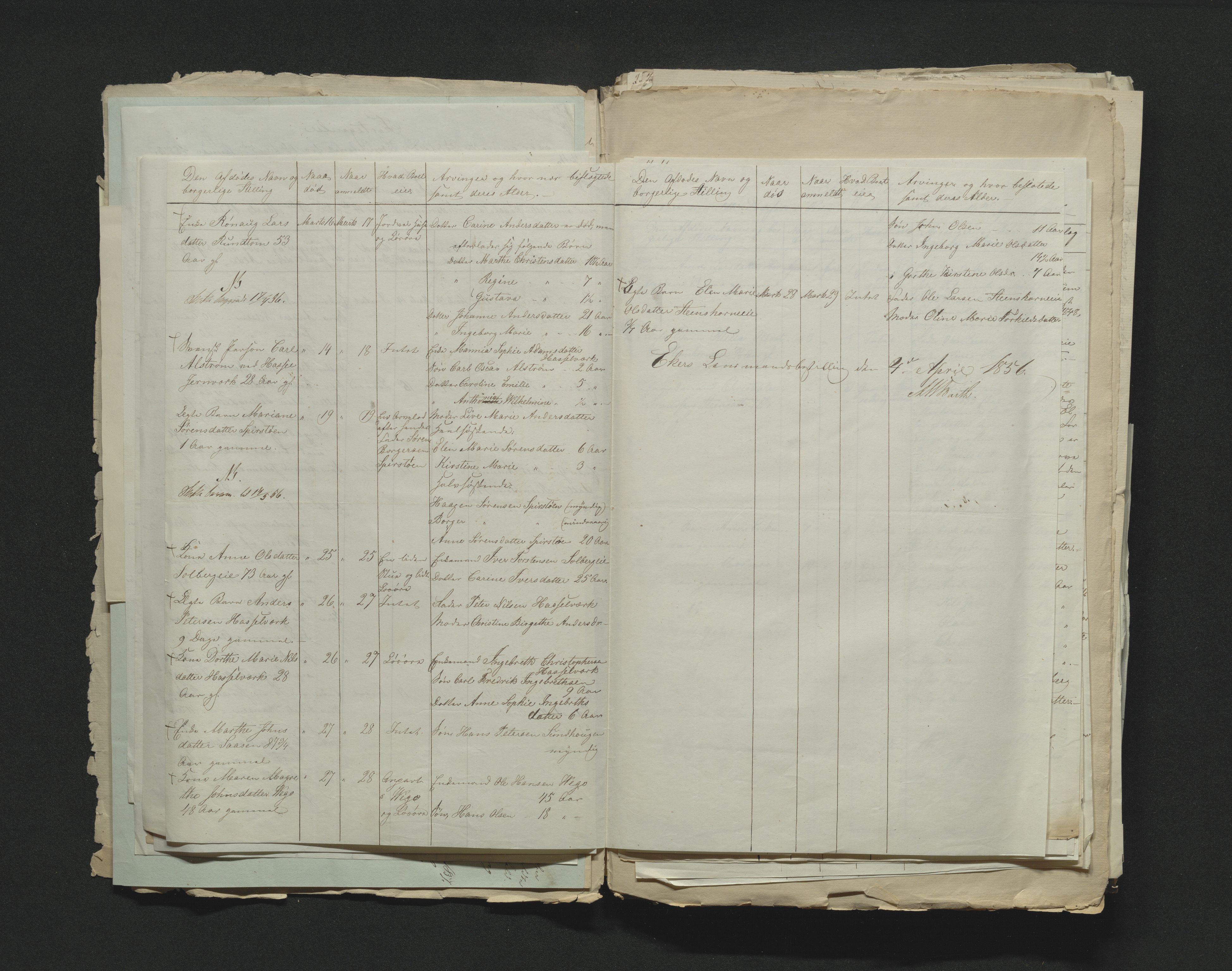 Eiker, Modum og Sigdal sorenskriveri, AV/SAKO-A-123/H/Ha/Hab/L0009: Dødsfallsmeldinger, 1854-1857, p. 274