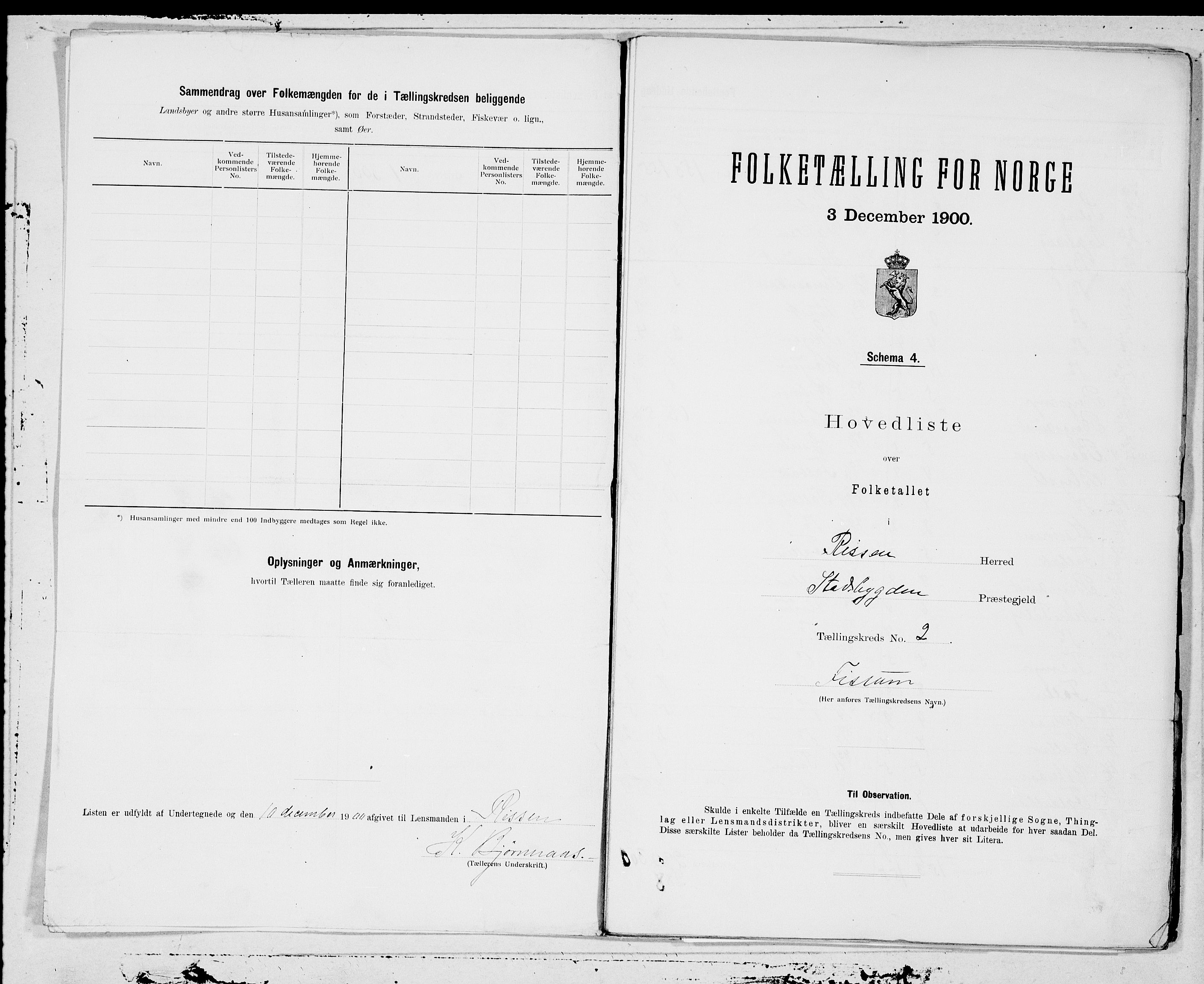 SAT, 1900 census for Rissa, 1900, p. 4