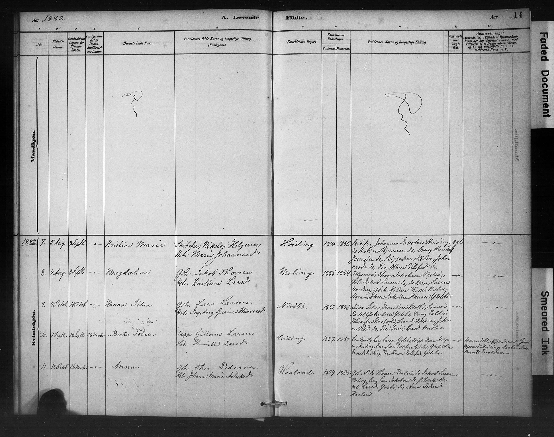 Rennesøy sokneprestkontor, AV/SAST-A -101827/H/Ha/Haa/L0011: Parish register (official) no. A 11, 1878-1887, p. 14