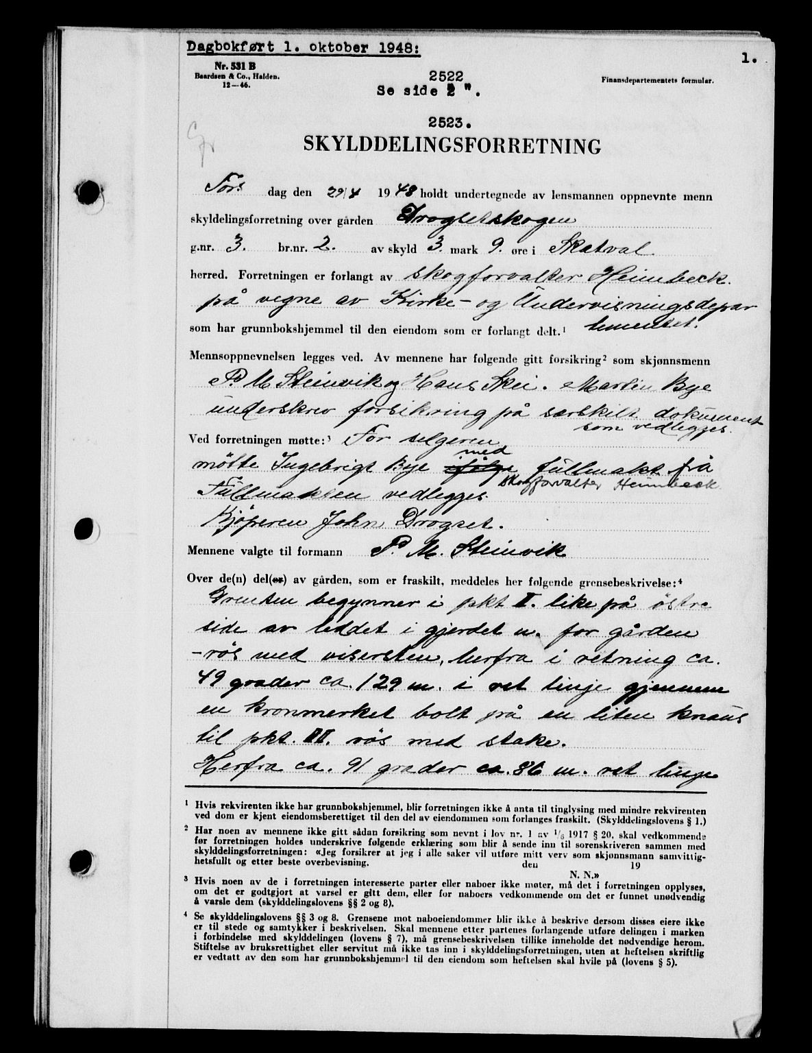 Stjør- og Verdal sorenskriveri, AV/SAT-A-4167/1/2/2C/L0112: Mortgage book no. 80, 1948-1948, Deed date: 01.10.1948