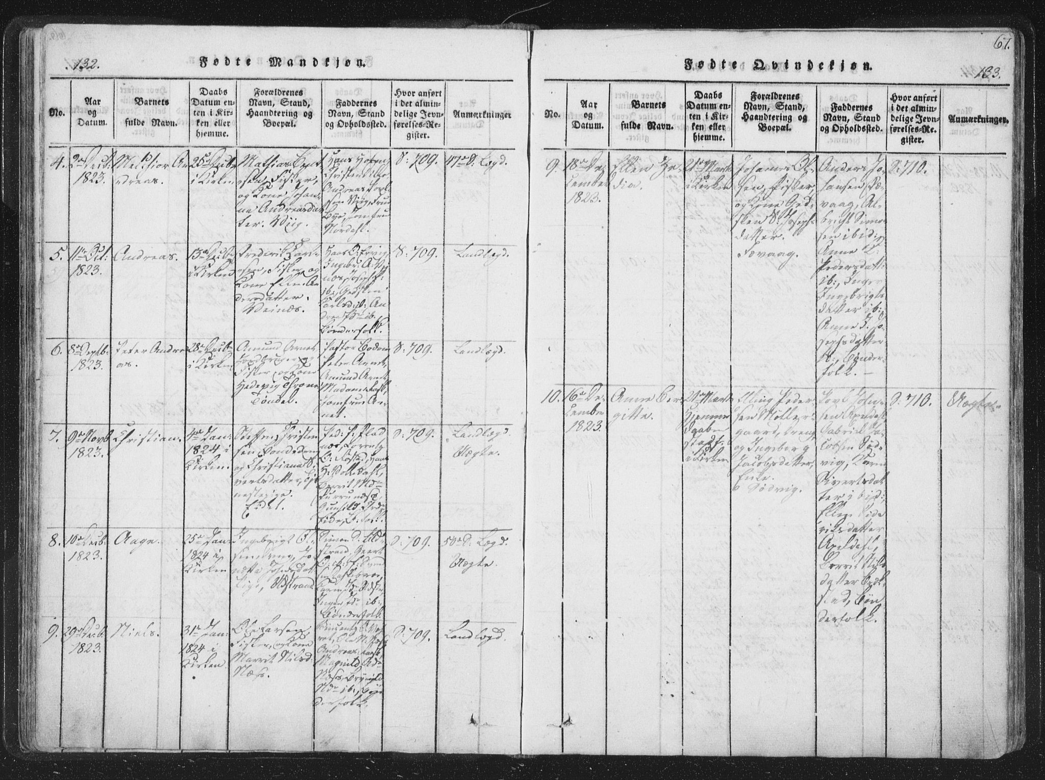 Ministerialprotokoller, klokkerbøker og fødselsregistre - Sør-Trøndelag, SAT/A-1456/659/L0734: Parish register (official) no. 659A04, 1818-1825, p. 132-133
