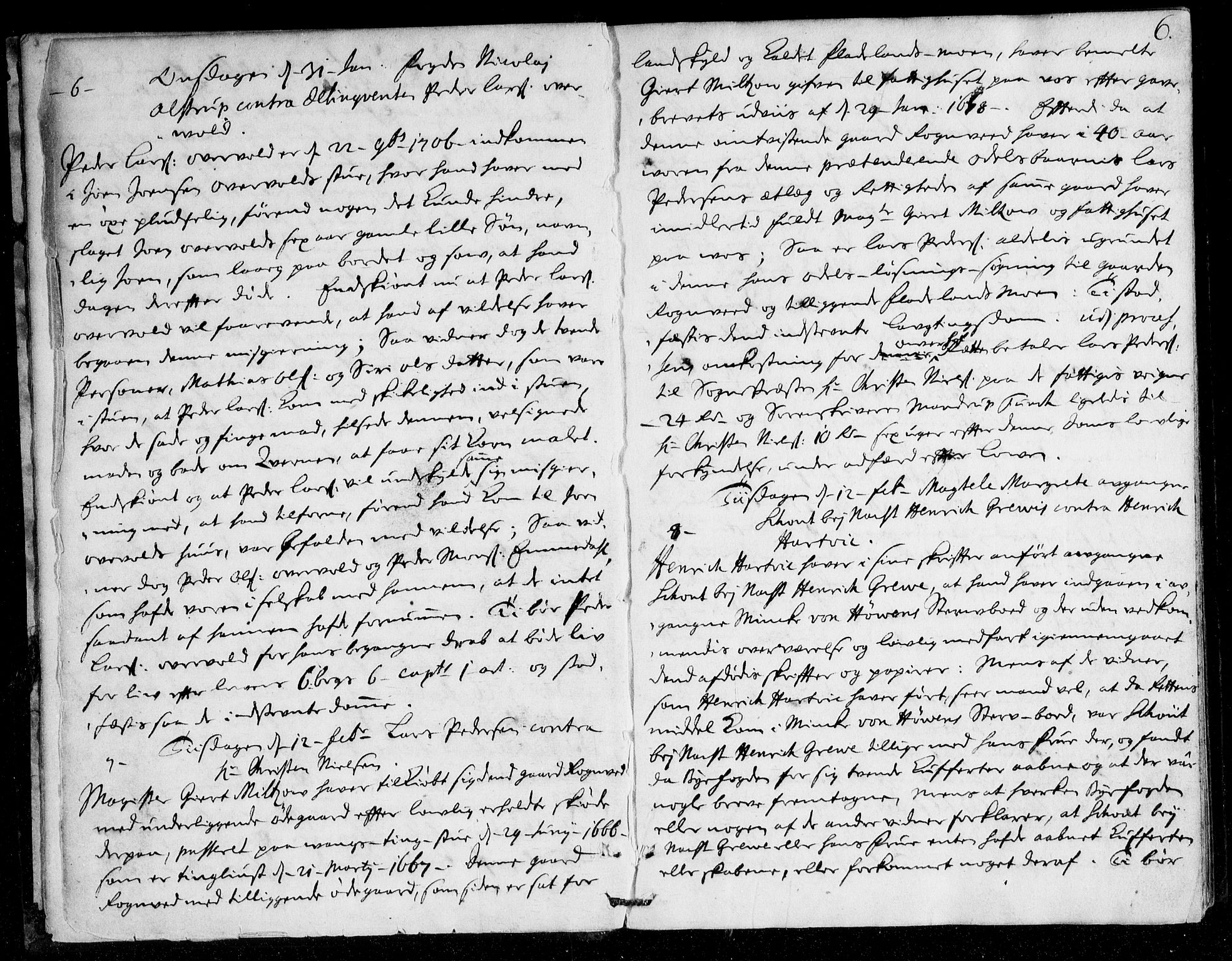 Overhoffretten 1667-1797, AV/RA-EA-2884/Aa/L0039: Avsiktsprotokoll, 1709, p. 5b-6a
