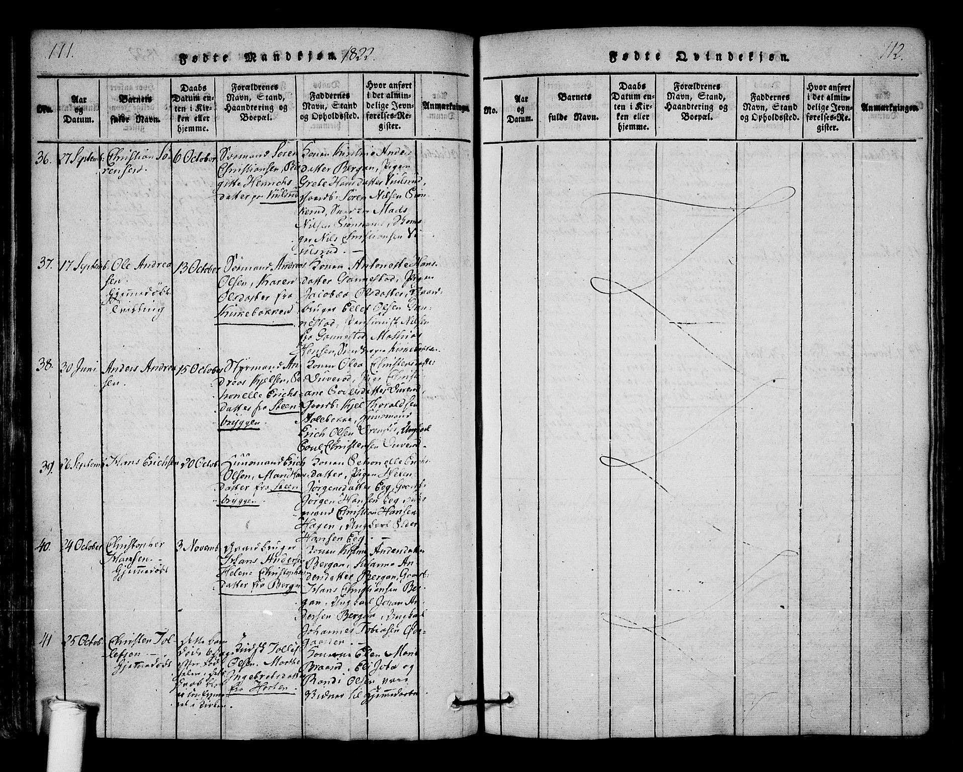 Borre kirkebøker, AV/SAKO-A-338/F/Fa/L0004: Parish register (official) no. I 4, 1815-1845, p. 111-112