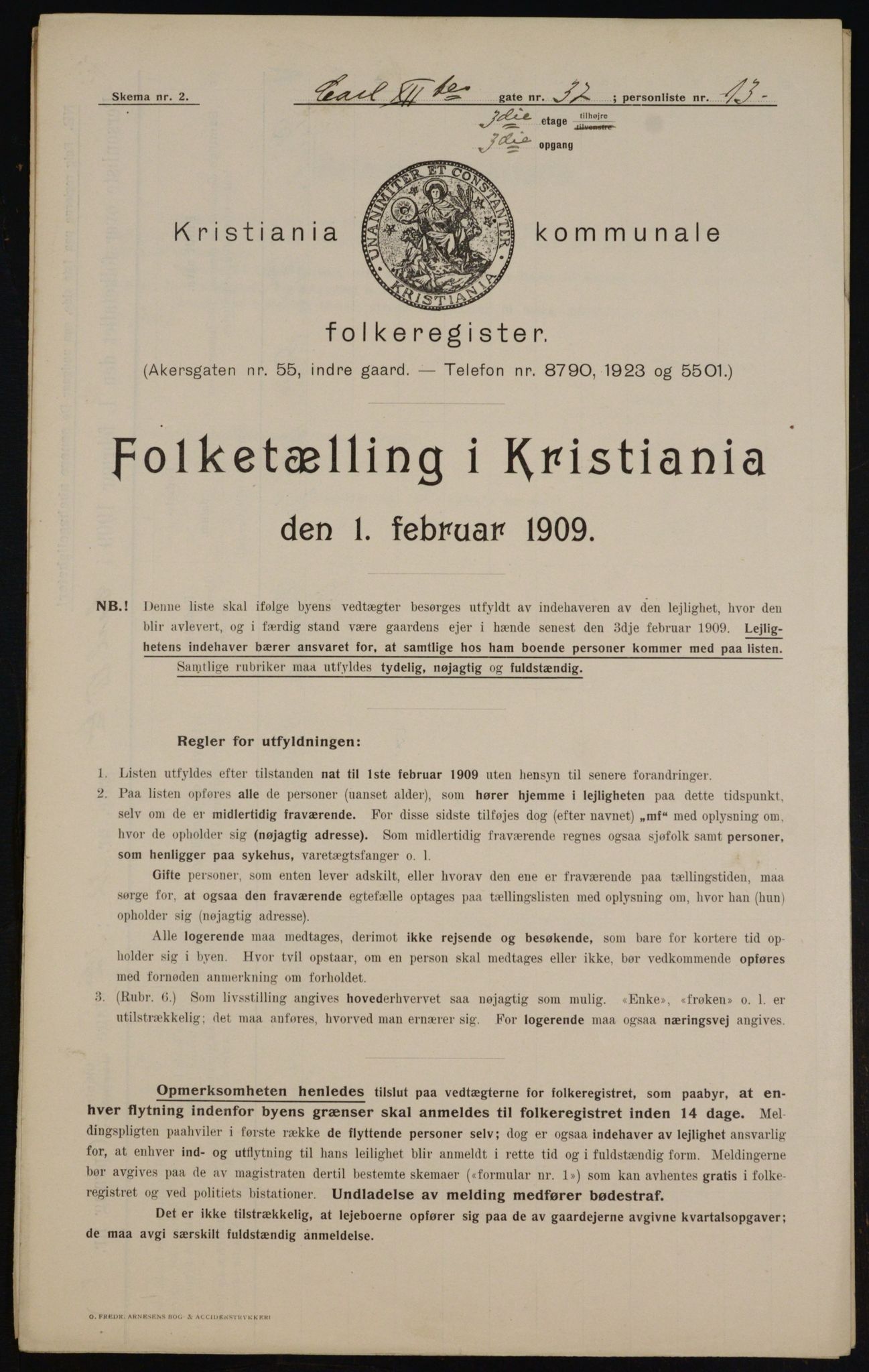 OBA, Municipal Census 1909 for Kristiania, 1909, p. 44404