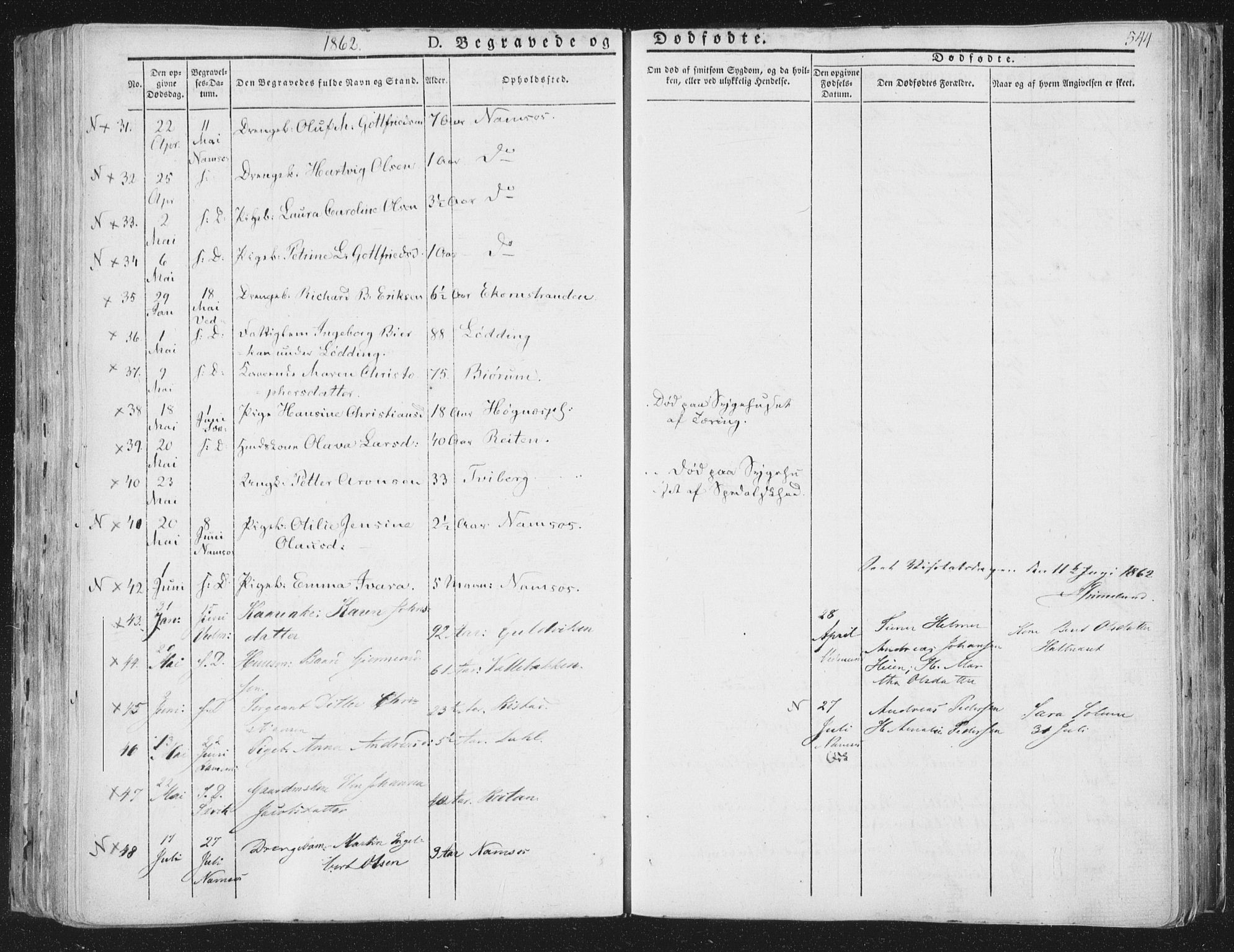 Ministerialprotokoller, klokkerbøker og fødselsregistre - Nord-Trøndelag, AV/SAT-A-1458/764/L0552: Parish register (official) no. 764A07b, 1824-1865, p. 544