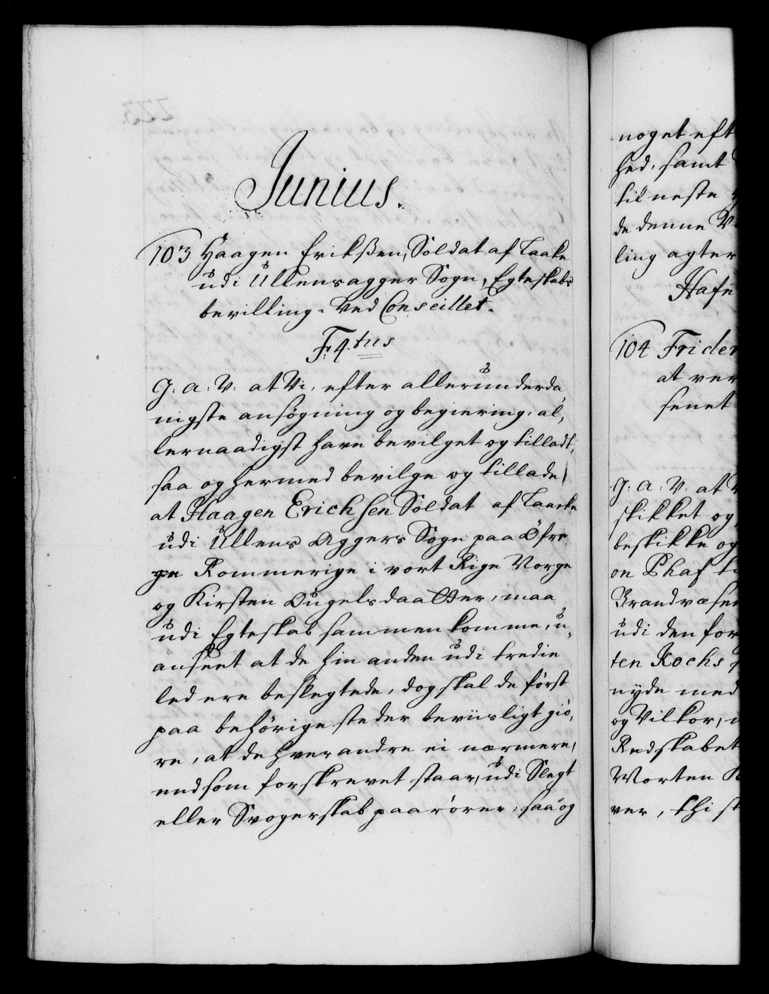 Danske Kanselli 1572-1799, AV/RA-EA-3023/F/Fc/Fca/Fcaa/L0020: Norske registre, 1708-1711, p. 223b