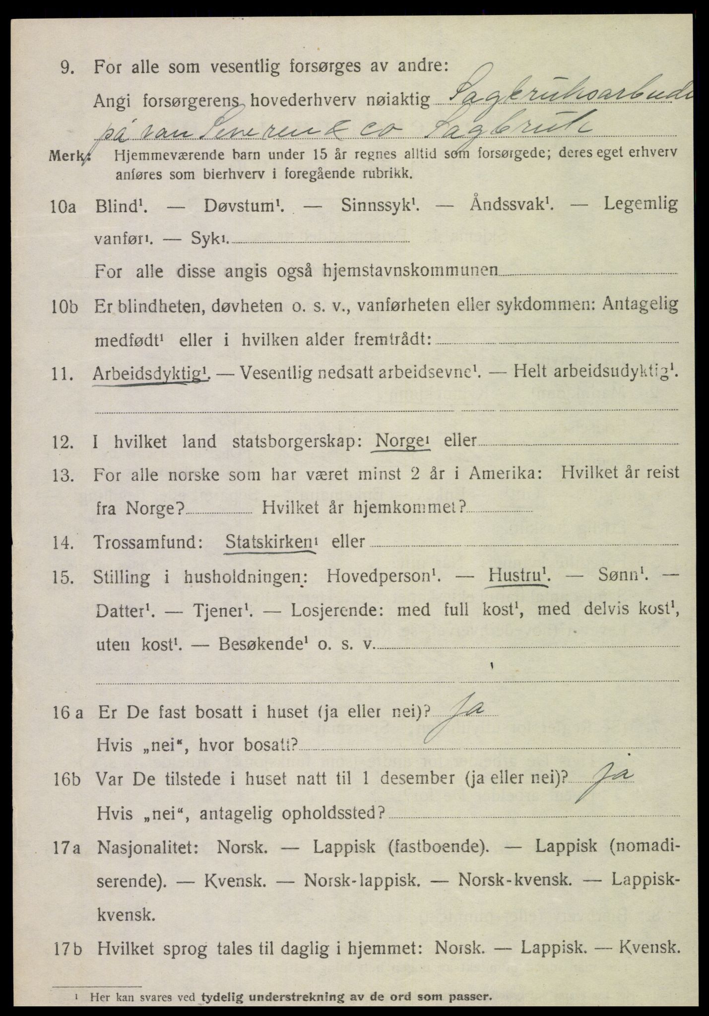 SAT, 1920 census for Vemundvik, 1920, p. 1006