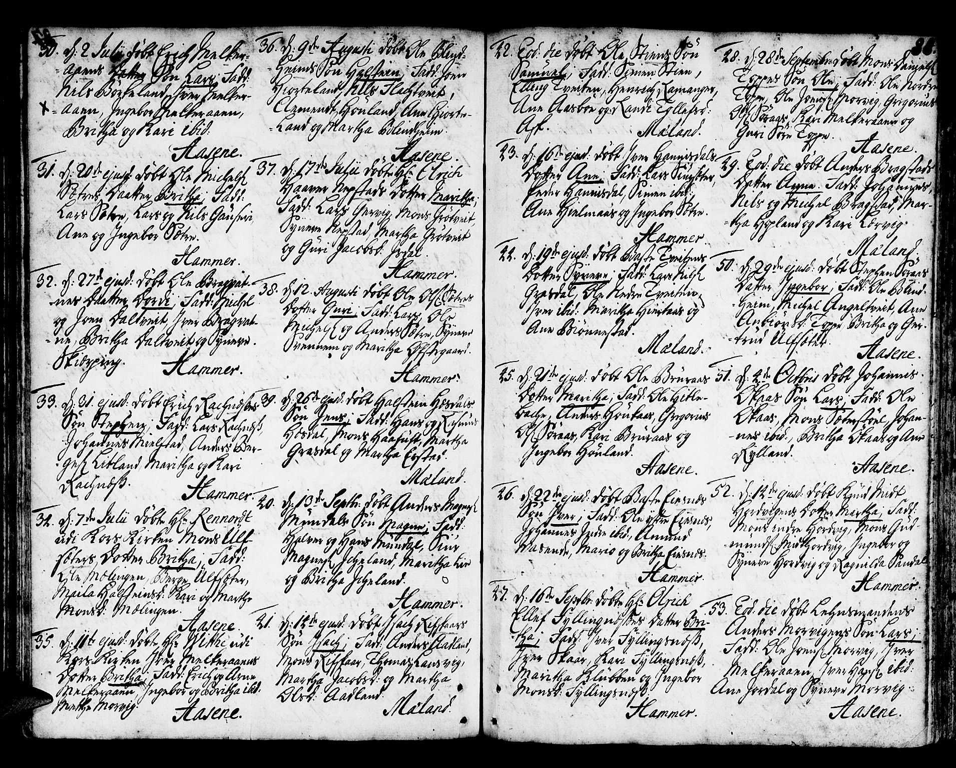 Hamre sokneprestembete, AV/SAB-A-75501/H/Ha/Haa/Haaa/L0006: Parish register (official) no. A 6, 1750-1761, p. 88