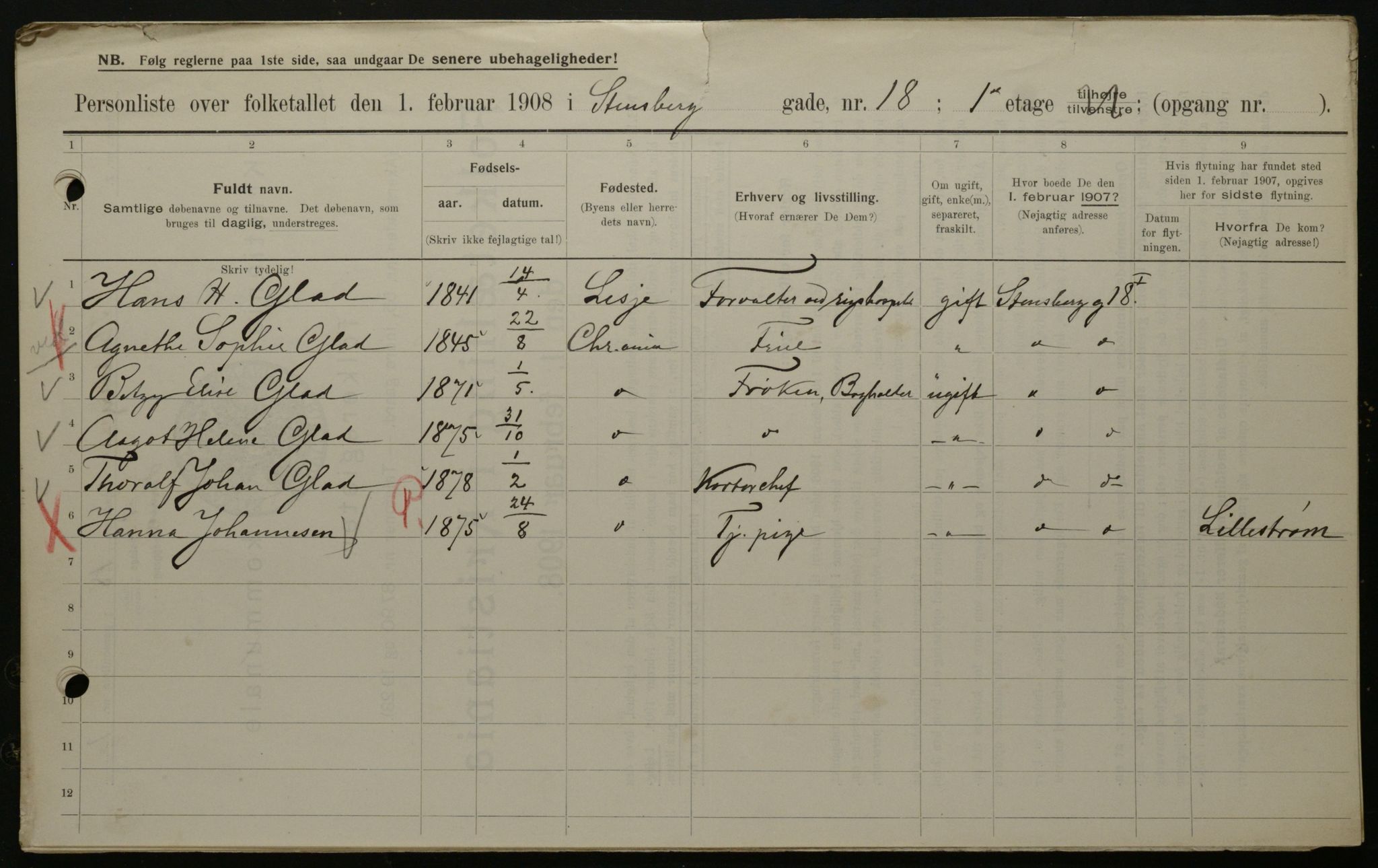 OBA, Municipal Census 1908 for Kristiania, 1908, p. 91248