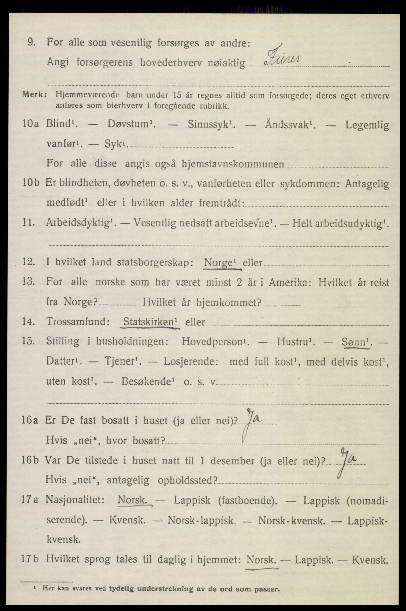 SAT, 1920 census for Leksvik, 1920, p. 4549