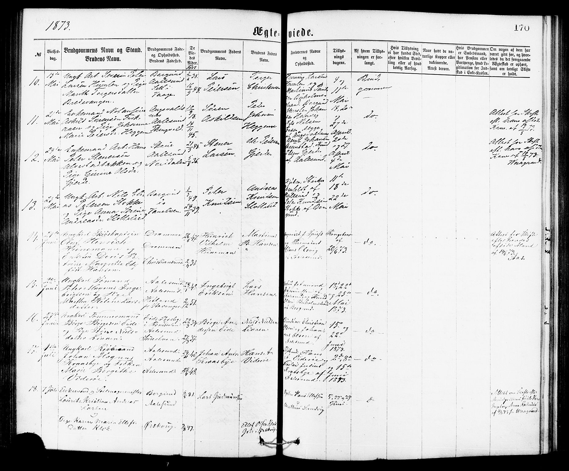 Ministerialprotokoller, klokkerbøker og fødselsregistre - Møre og Romsdal, AV/SAT-A-1454/529/L0453: Parish register (official) no. 529A03, 1872-1877, p. 170