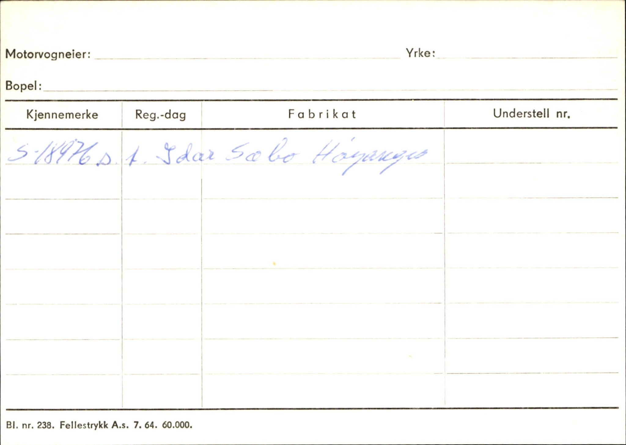 Statens vegvesen, Sogn og Fjordane vegkontor, SAB/A-5301/4/F/L0131: Eigarregister Høyanger P-Å. Stryn S-Å, 1945-1975, p. 806