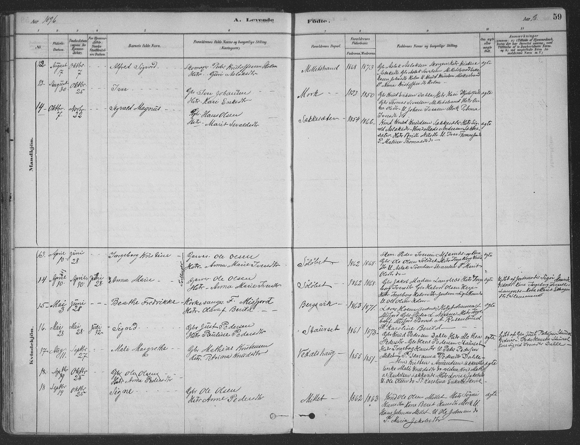 Ministerialprotokoller, klokkerbøker og fødselsregistre - Møre og Romsdal, AV/SAT-A-1454/547/L0604: Parish register (official) no. 547A06, 1878-1906, p. 59