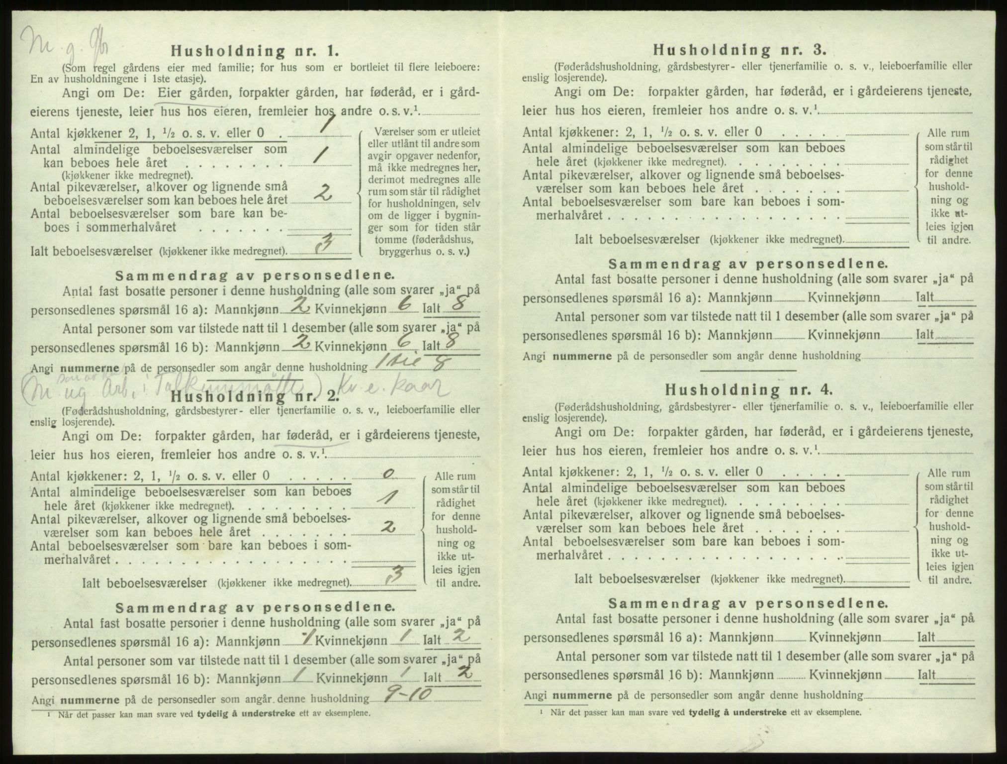 SAB, 1920 census for Vik, 1920, p. 981