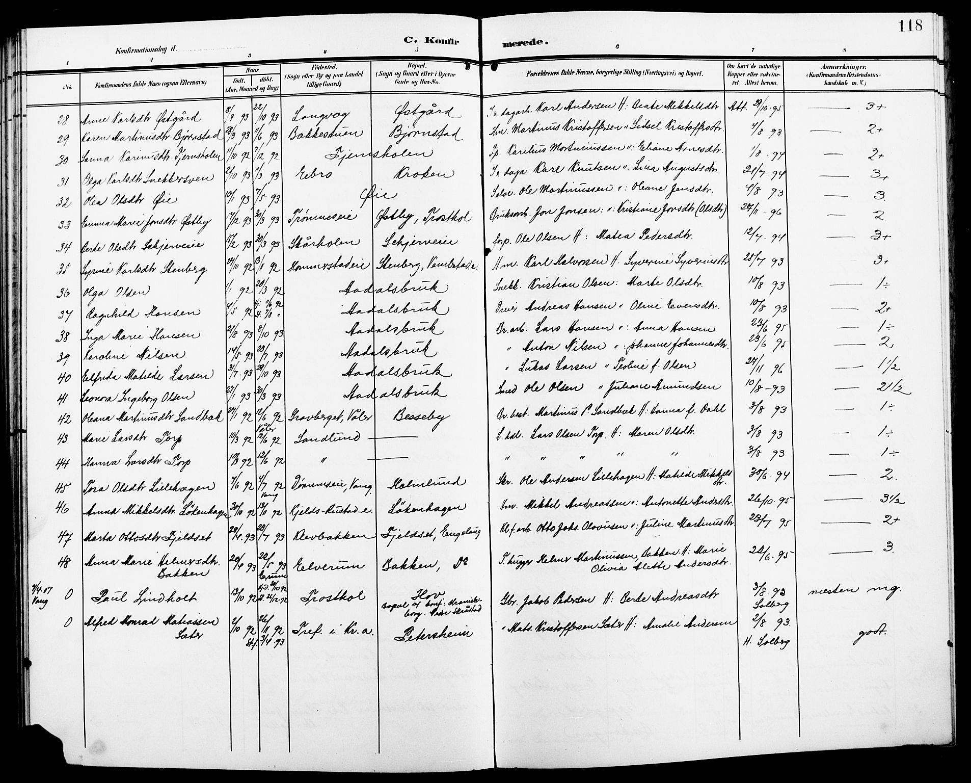 Løten prestekontor, SAH/PREST-022/L/La/L0007: Parish register (copy) no. 7, 1910-1919, p. 118