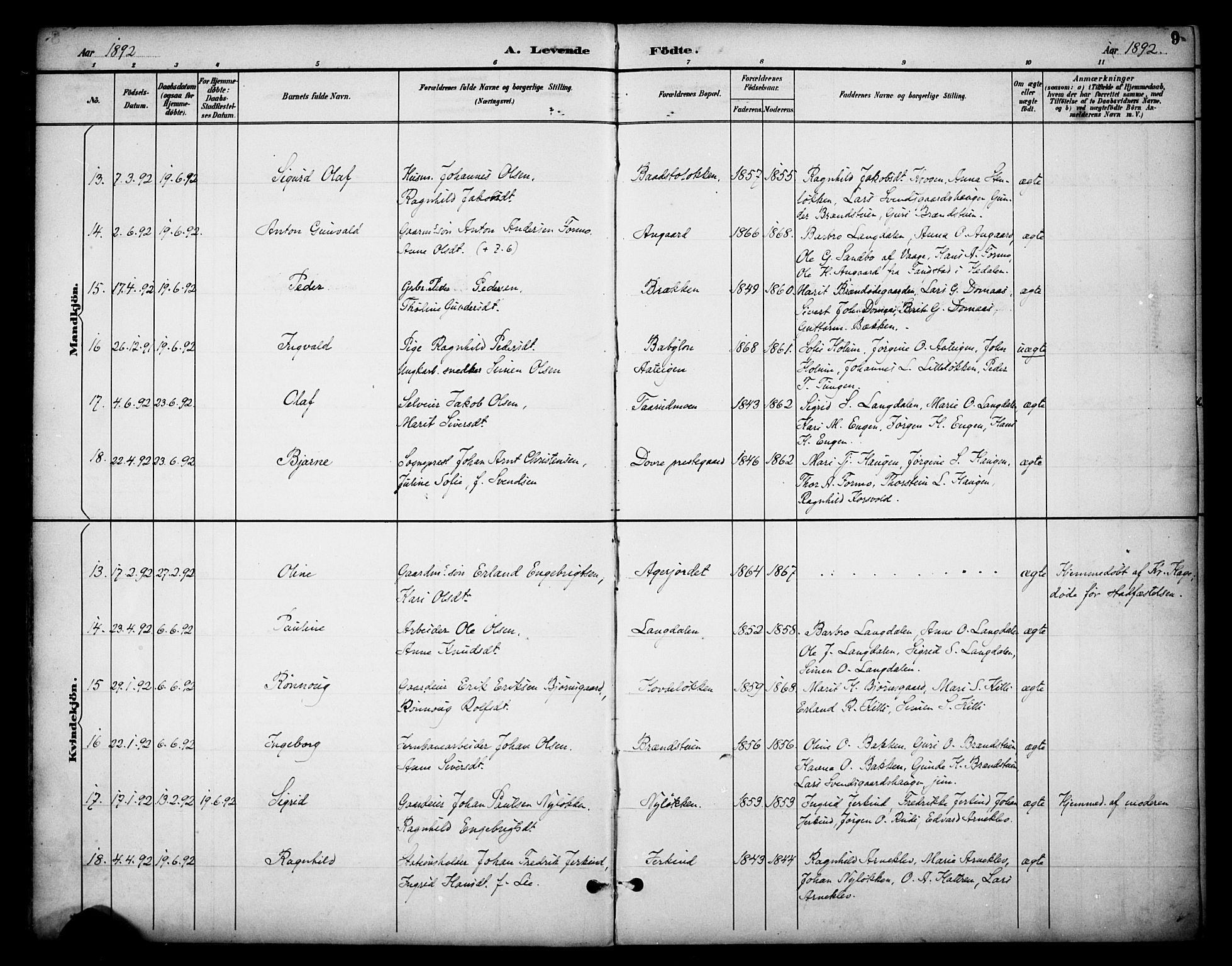 Dovre prestekontor, SAH/PREST-066/H/Ha/Haa/L0003: Parish register (official) no. 3, 1891-1901, p. 9