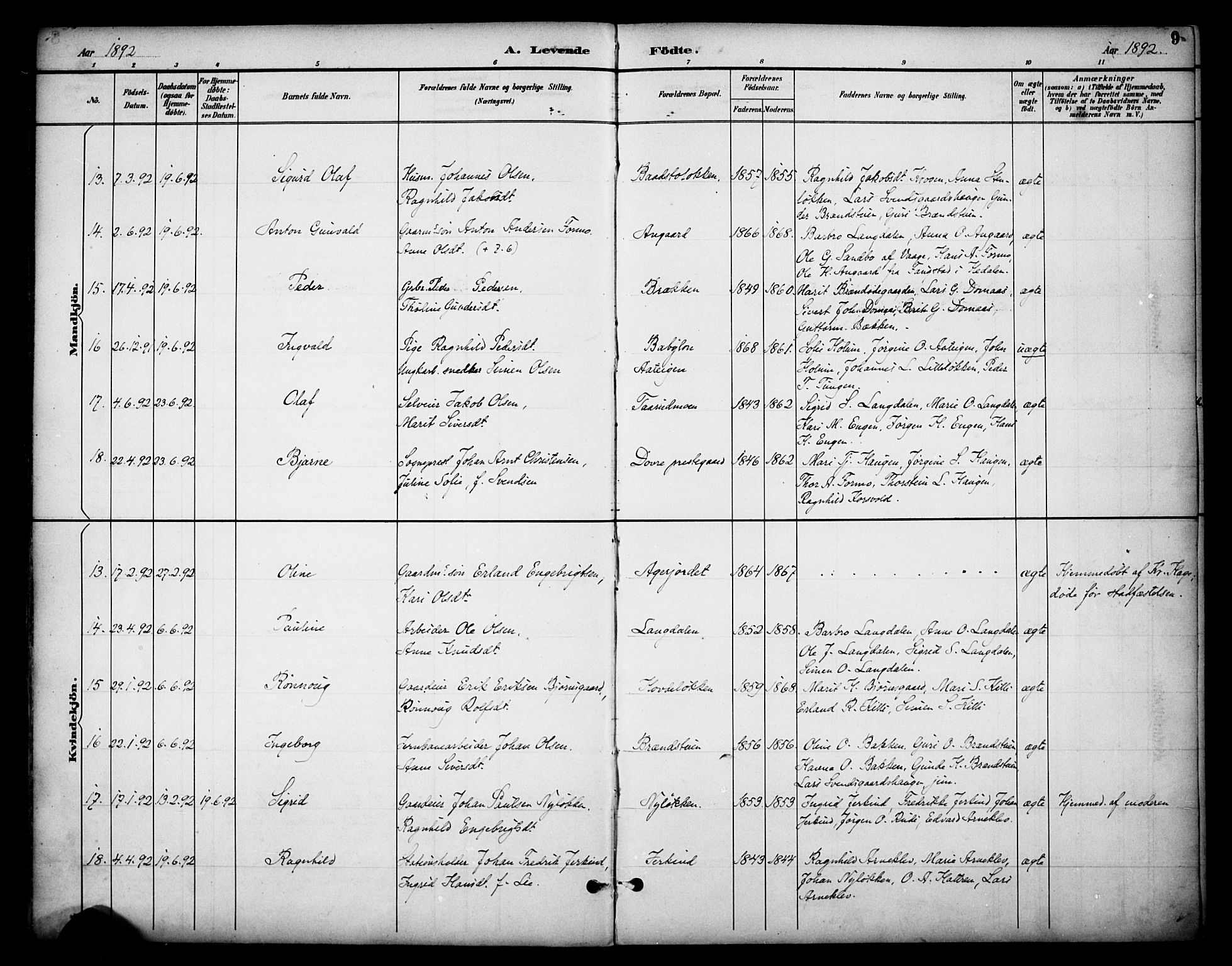 Dovre prestekontor, AV/SAH-PREST-066/H/Ha/Haa/L0003: Parish register (official) no. 3, 1891-1901, p. 9