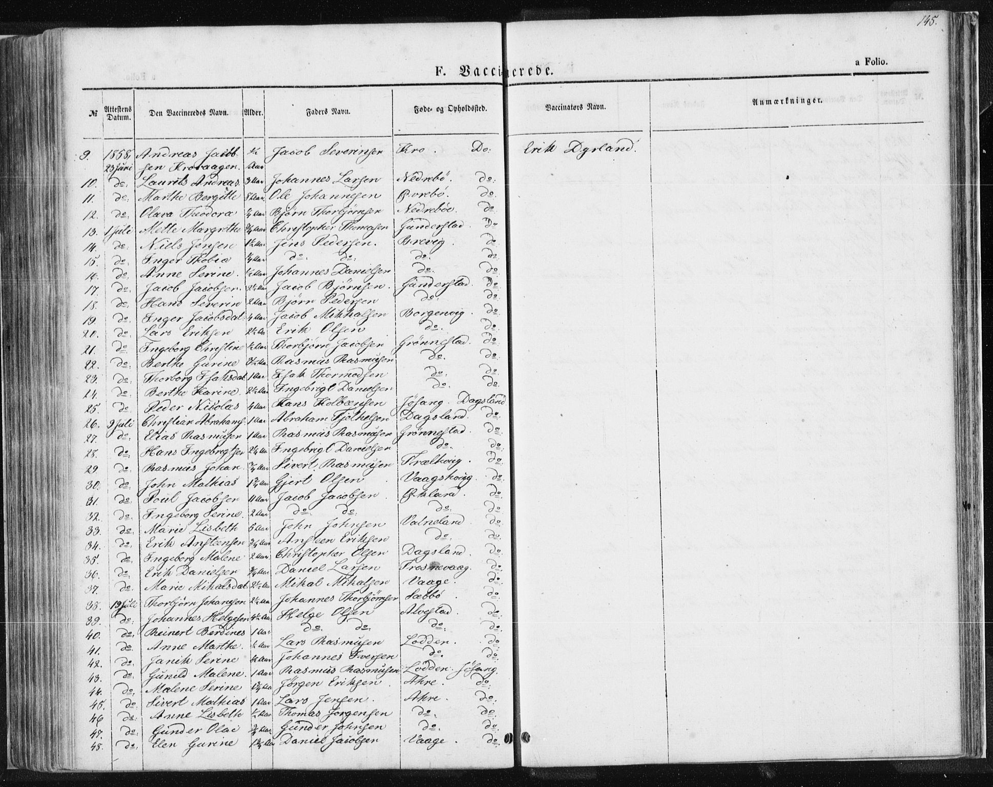 Tysvær sokneprestkontor, AV/SAST-A -101864/H/Ha/Haa/L0004: Parish register (official) no. A 4, 1857-1878, p. 145