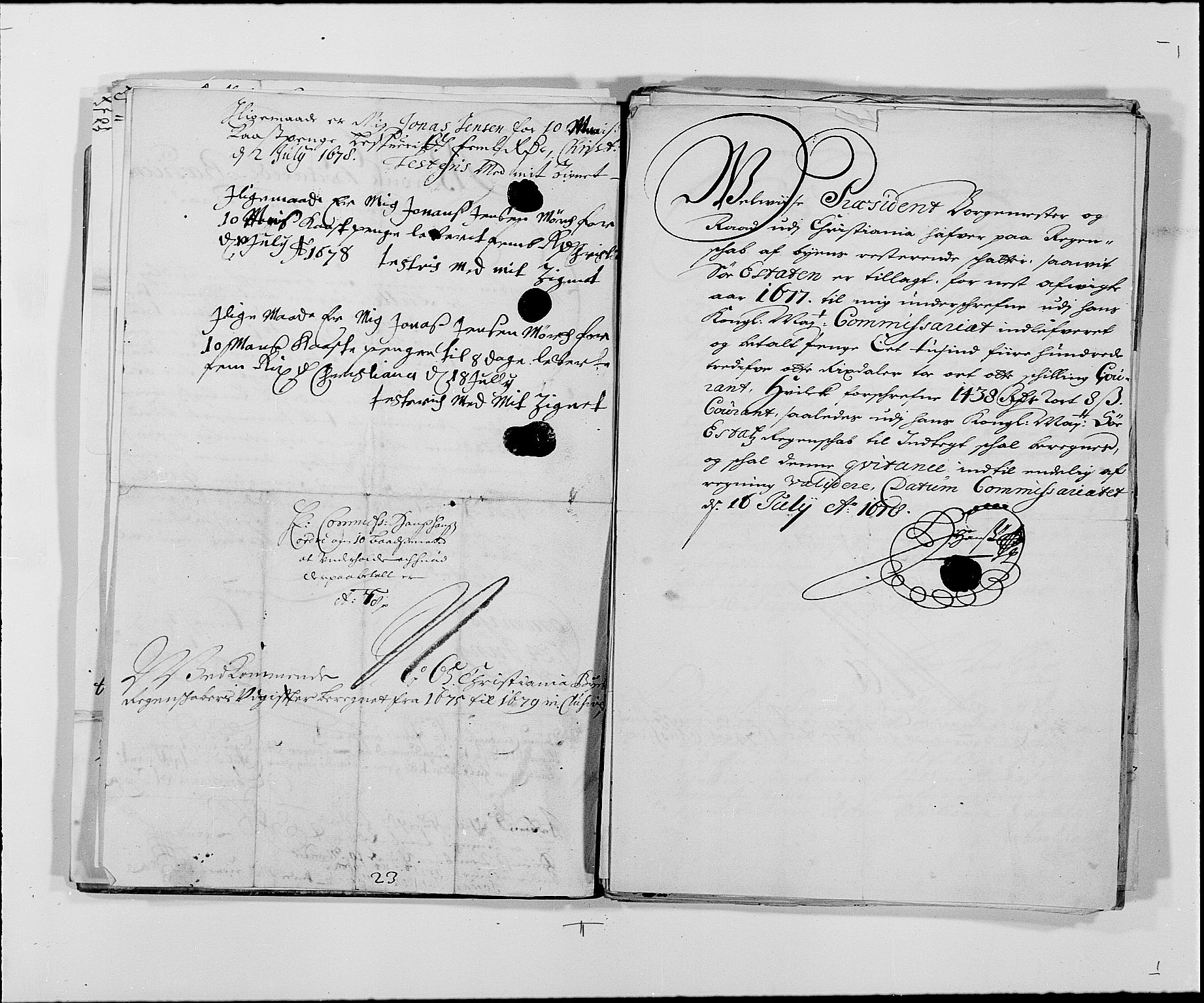 Rentekammeret inntil 1814, Reviderte regnskaper, Byregnskaper, RA/EA-4066/R/Re/L0058: [E3] Kontribusjonsregnskap (med Bragernes og Strømsø), 1675-1679, p. 285