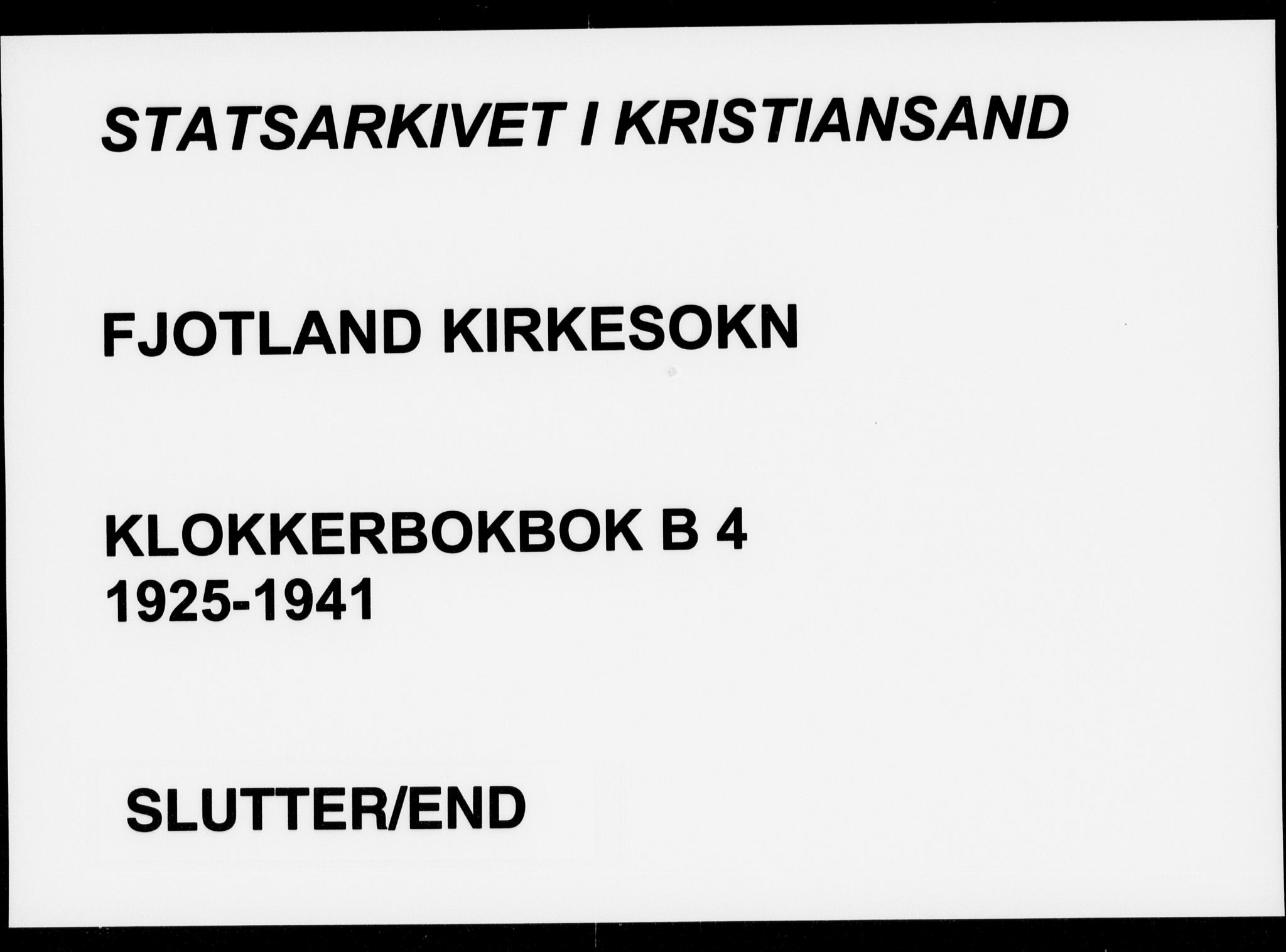 Fjotland sokneprestkontor, SAK/1111-0010/F/Fb/L0004: Parish register (copy) no. B 4, 1925-1941