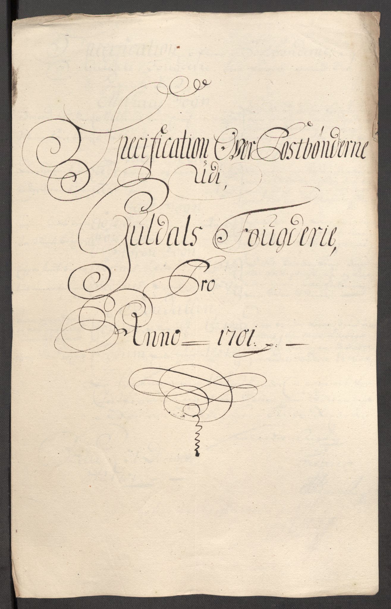 Rentekammeret inntil 1814, Reviderte regnskaper, Fogderegnskap, AV/RA-EA-4092/R60/L3951: Fogderegnskap Orkdal og Gauldal, 1701, p. 287