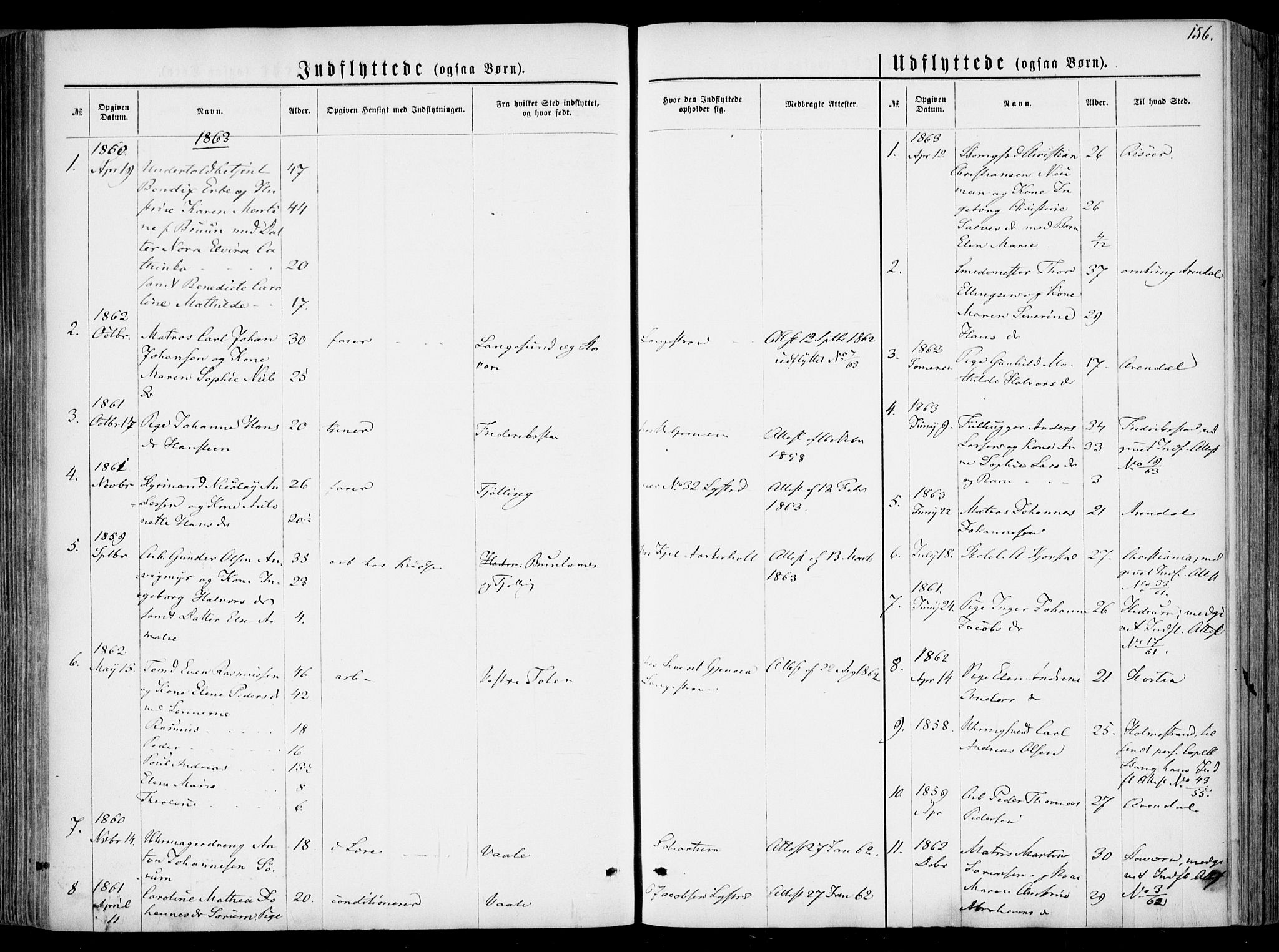 Larvik kirkebøker, SAKO/A-352/F/Fa/L0005: Parish register (official) no. I 5, 1856-1870, p. 156