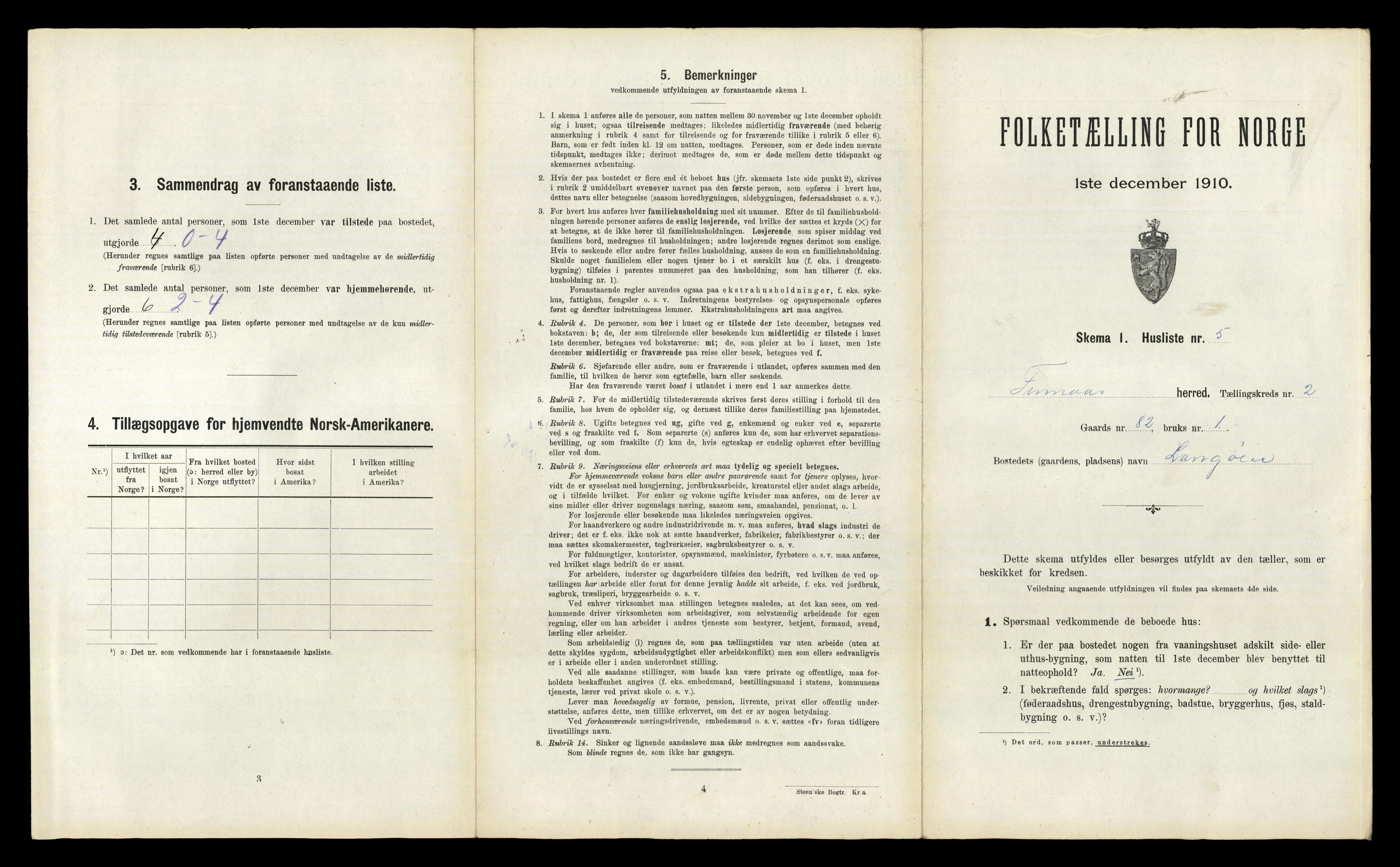 RA, 1910 census for Finnås, 1910, p. 156