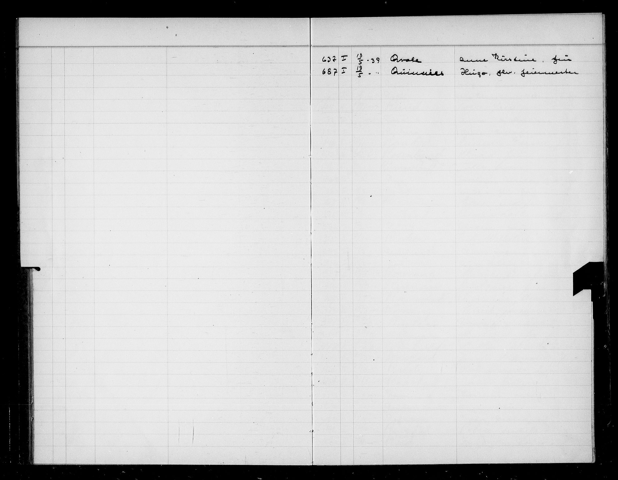 Oslo skifterett, SAO/A-10383/F/Fa/Faa/L0039: Navneregister, 1939
