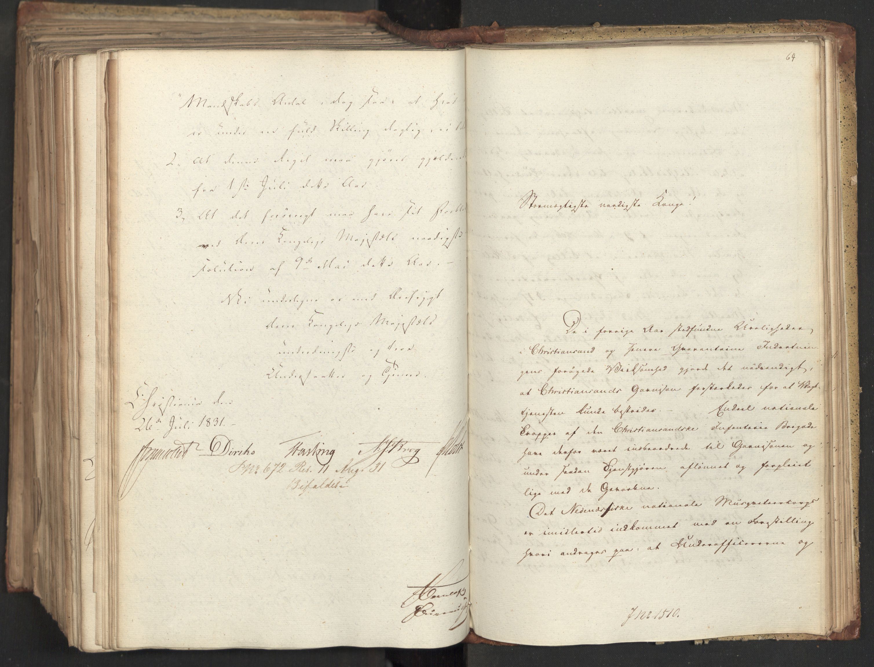 Statsrådsavdelingen i Stockholm, AV/RA-S-1003/D/Da/L0072: Regjeringsinnstillinger nr. 1365-1533, 1831, p. 538