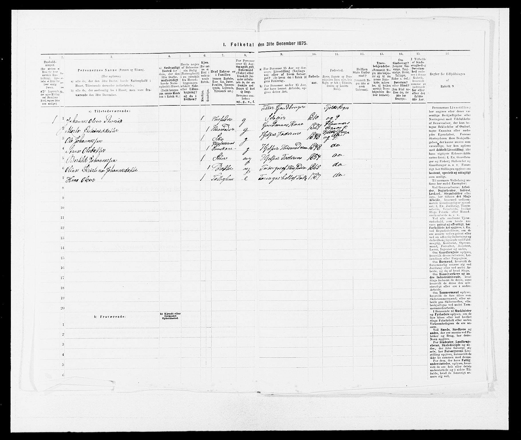 SAB, 1875 census for 1246P Fjell, 1875, p. 878