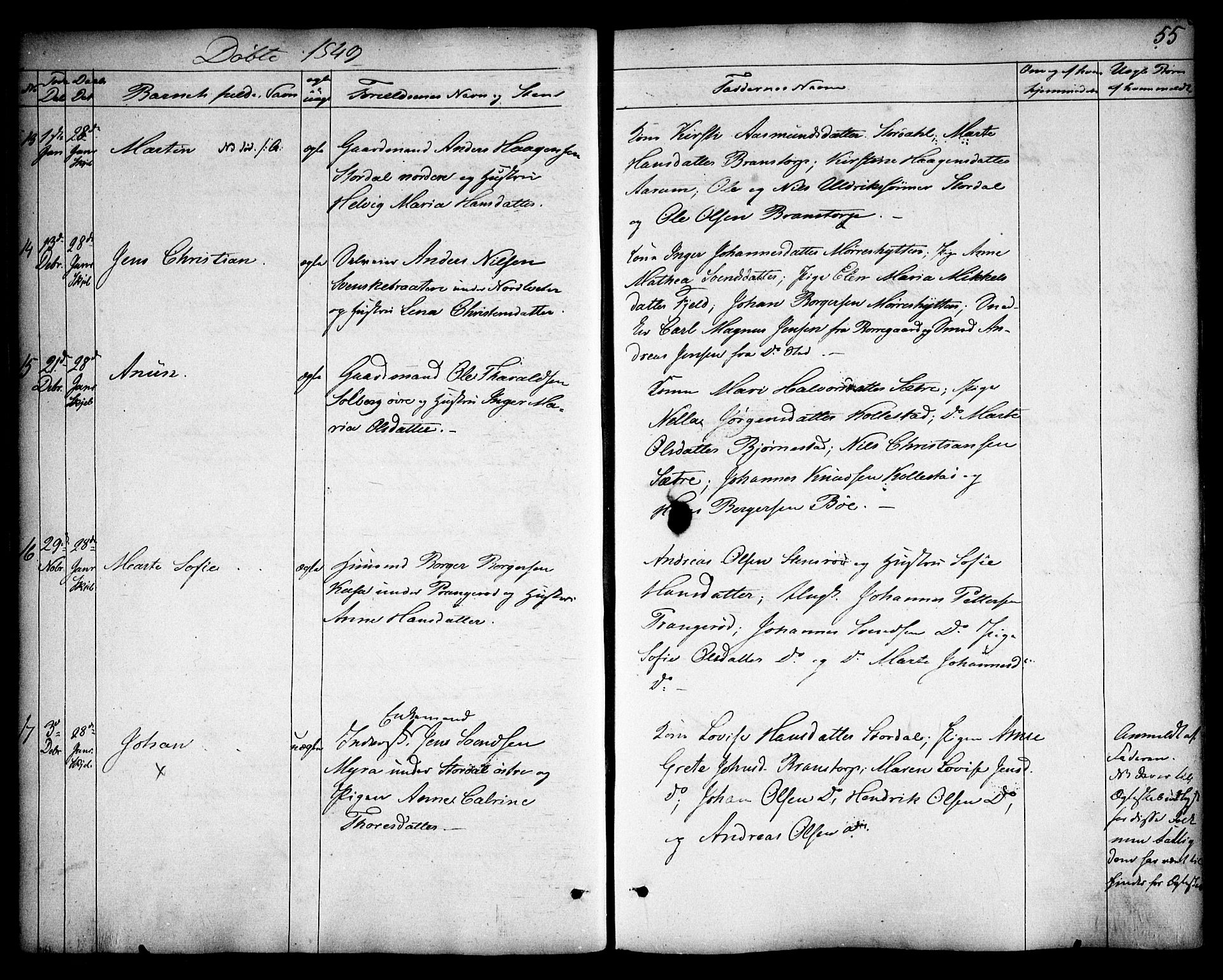 Skjeberg prestekontor Kirkebøker, AV/SAO-A-10923/F/Fa/L0006: Parish register (official) no. I 6, 1846-1858, p. 55