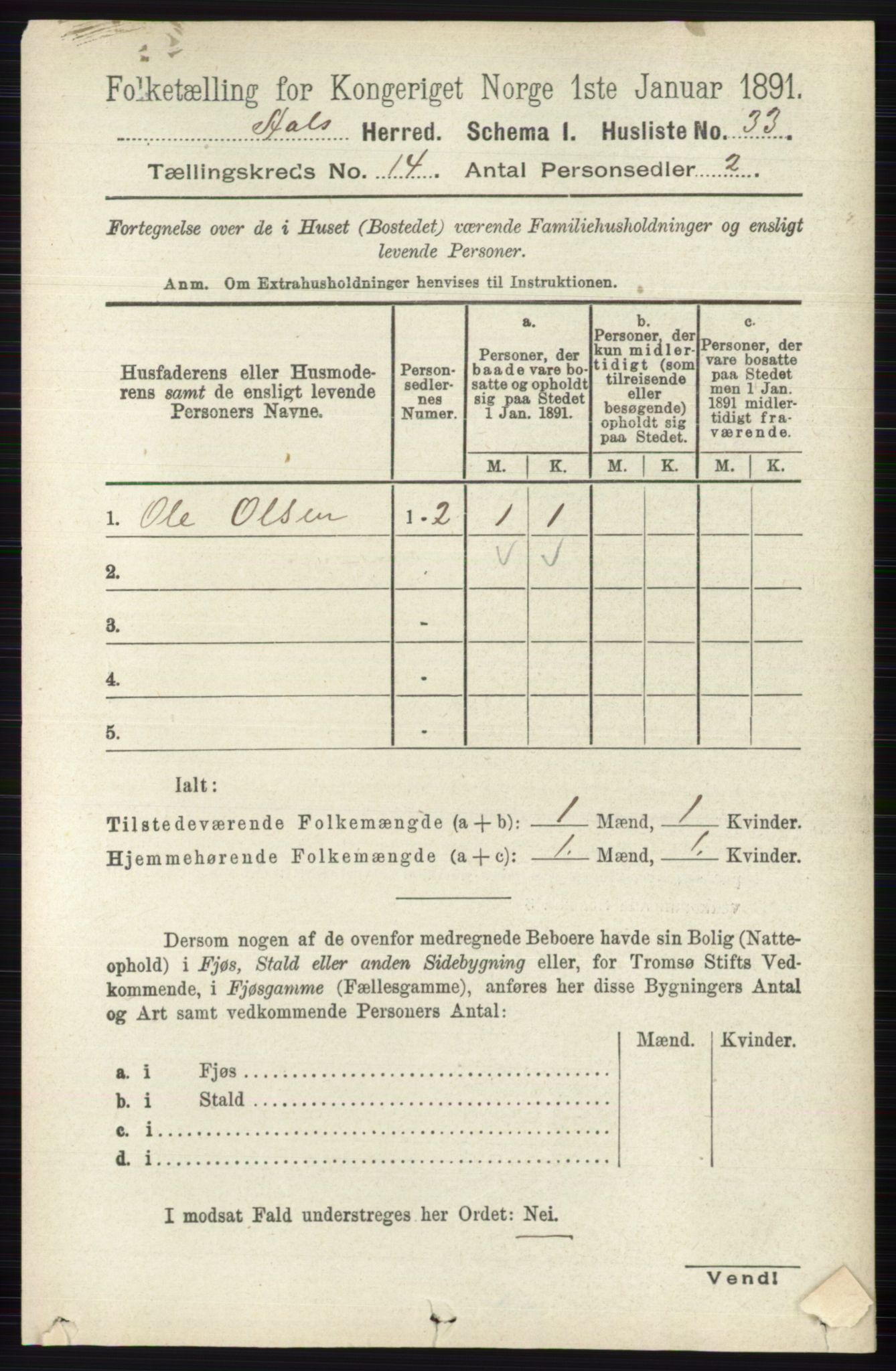 RA, 1891 census for 0619 Ål, 1891, p. 3540