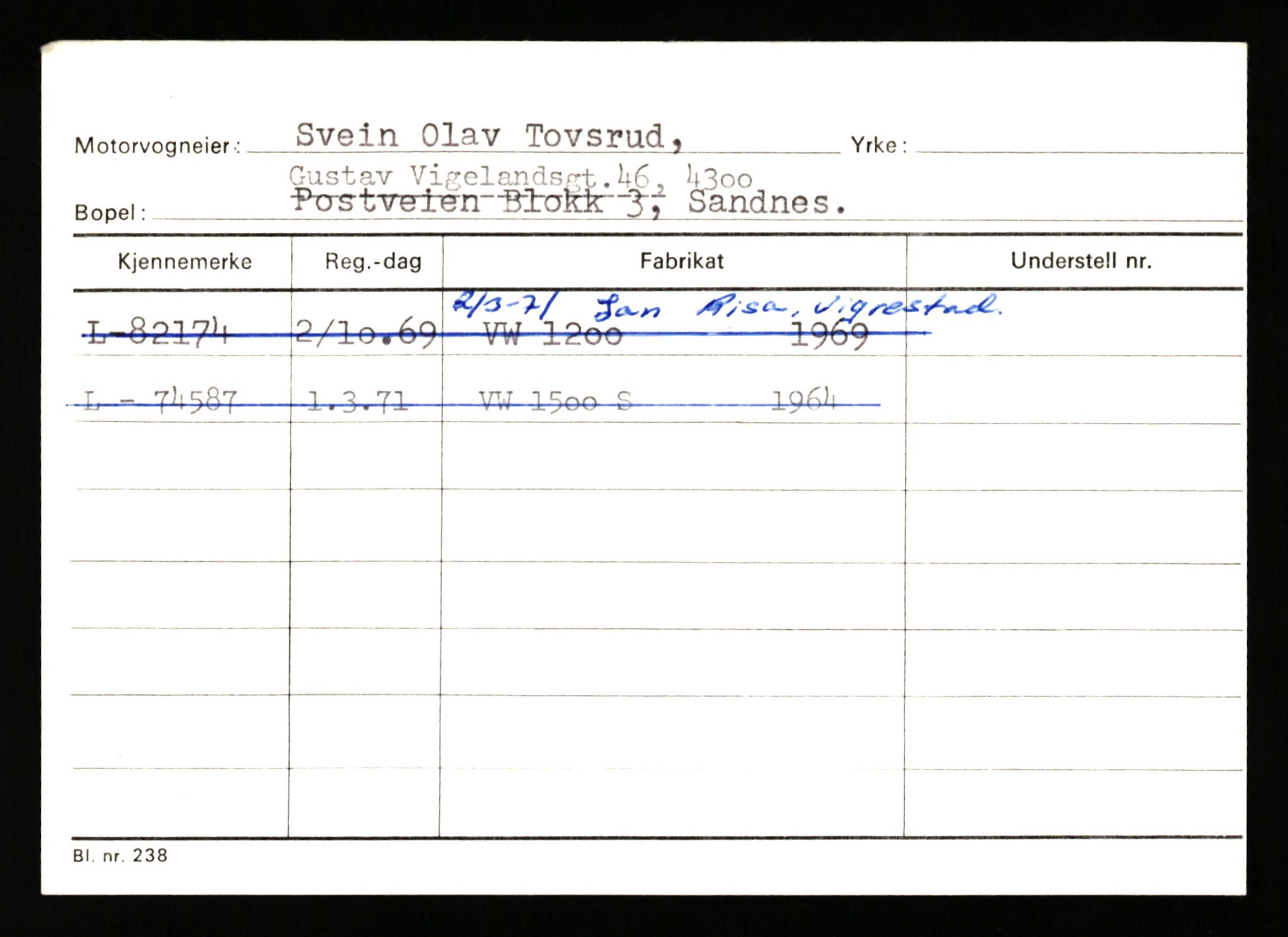 Stavanger trafikkstasjon, AV/SAST-A-101942/0/H/L0040: Torstensen - Ueland, 1930-1971, p. 319