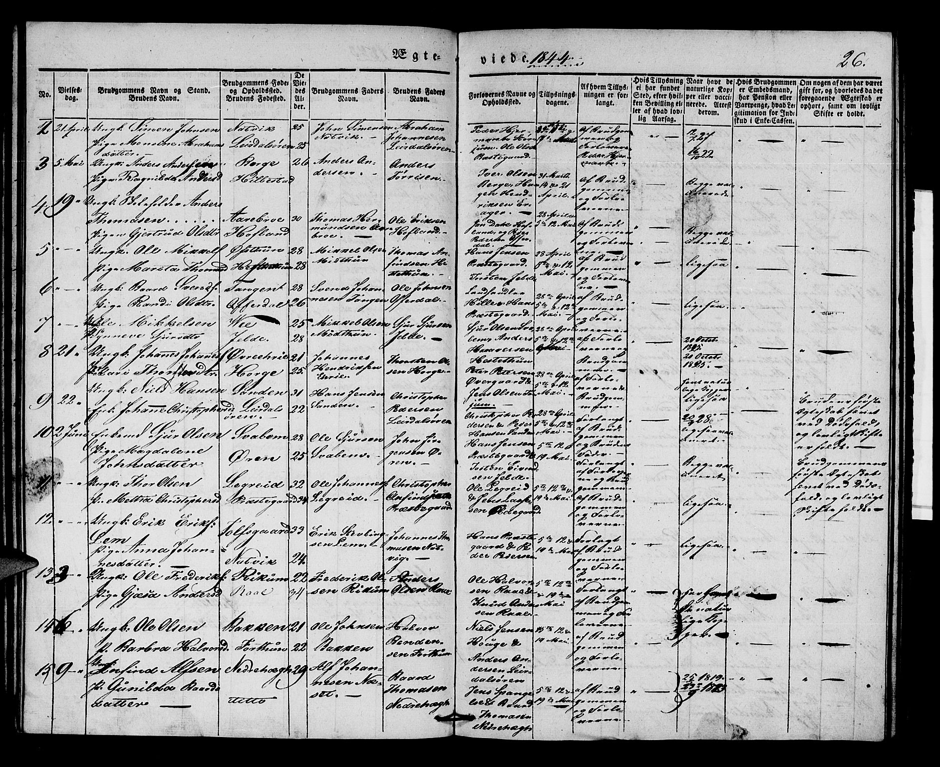 Lærdal sokneprestembete, SAB/A-81201: Parish register (official) no. A 8, 1834-1853, p. 26