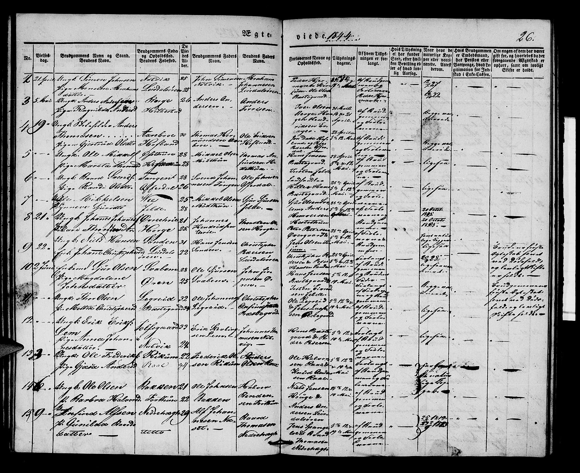 Lærdal sokneprestembete, AV/SAB-A-81201: Parish register (official) no. A 8, 1834-1853, p. 26