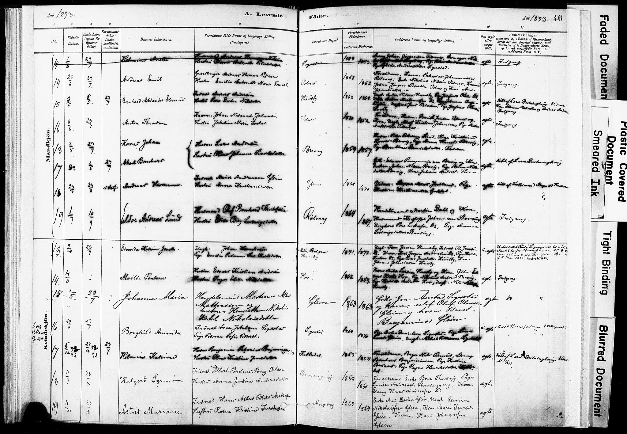 Ministerialprotokoller, klokkerbøker og fødselsregistre - Nordland, AV/SAT-A-1459/835/L0525: Parish register (official) no. 835A03I, 1881-1910, p. 46