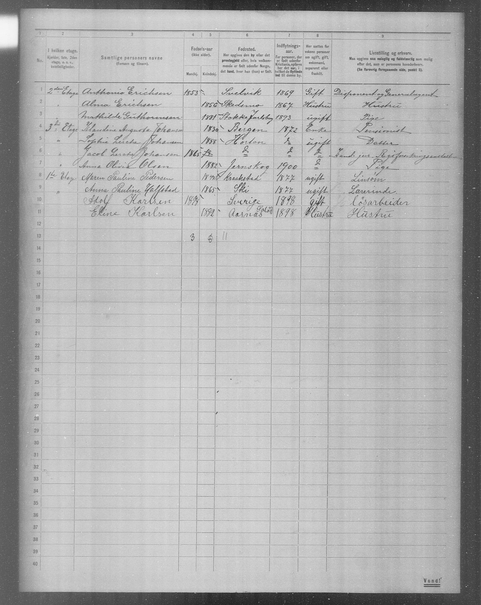 OBA, Municipal Census 1904 for Kristiania, 1904, p. 9152