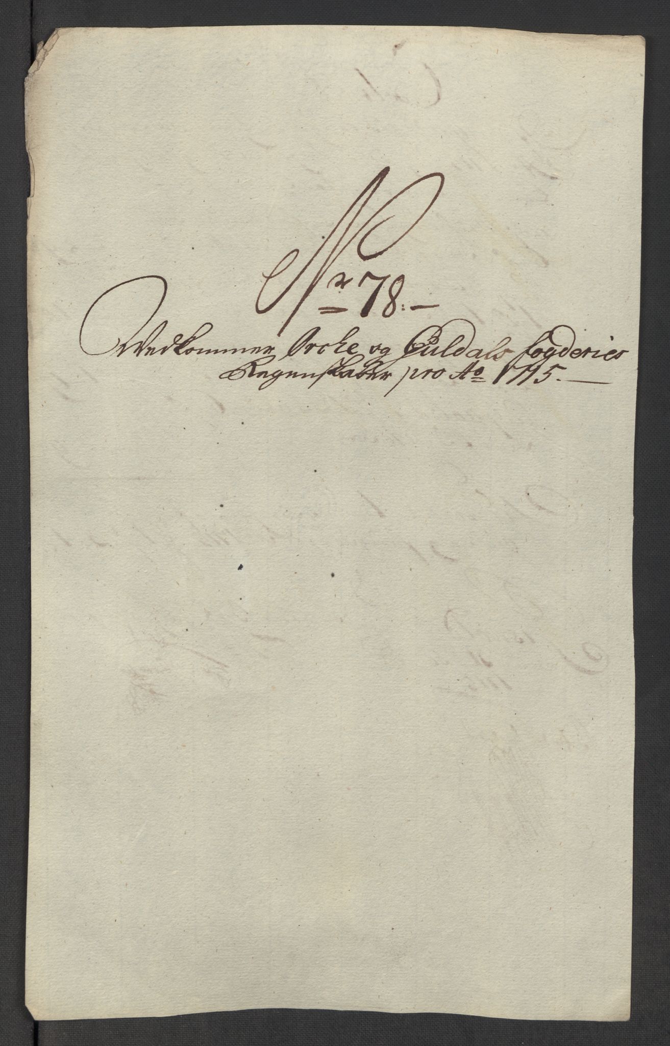 Rentekammeret inntil 1814, Reviderte regnskaper, Fogderegnskap, RA/EA-4092/R60/L3966: Fogderegnskap Orkdal og Gauldal, 1715, p. 515