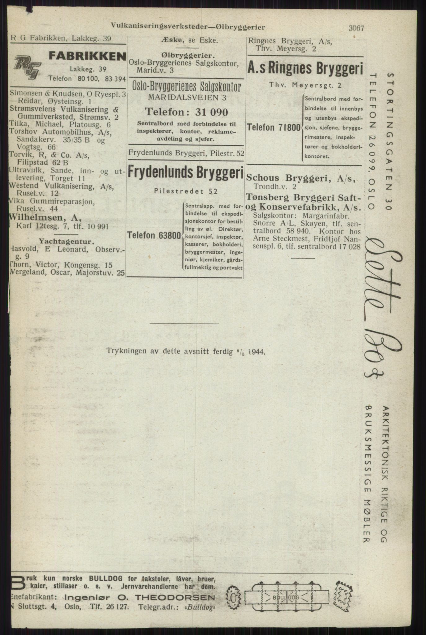 Kristiania/Oslo adressebok, PUBL/-, 1944, p. 3067
