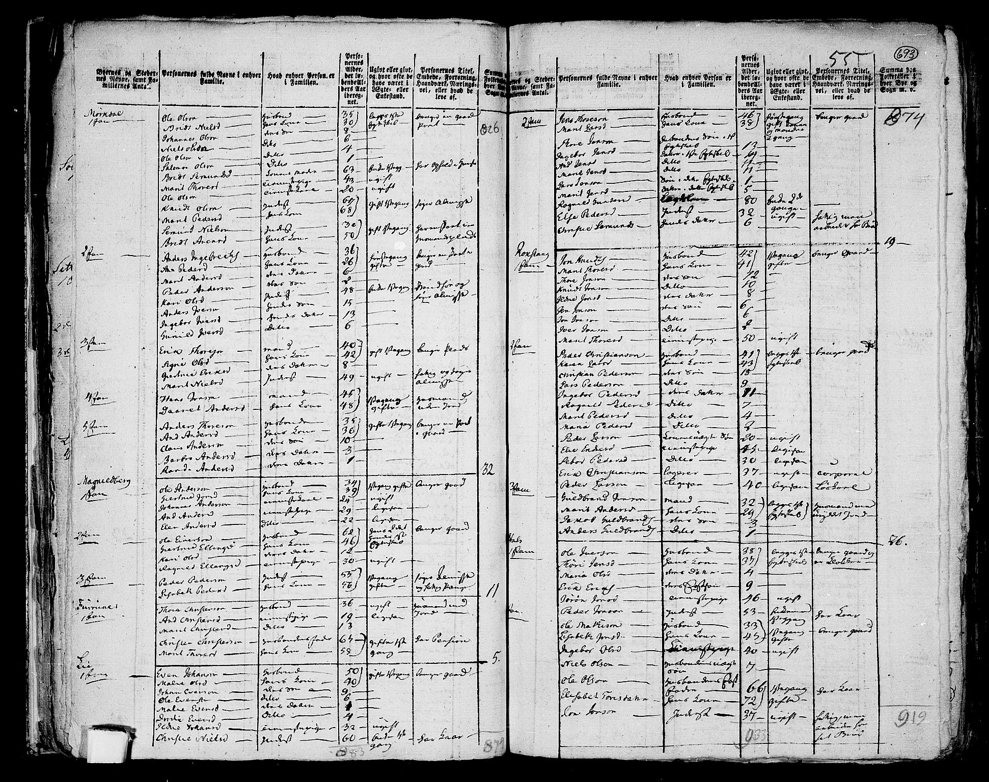 RA, 1801 census for 1564P Stangvik, 1801, p. 692b-693a