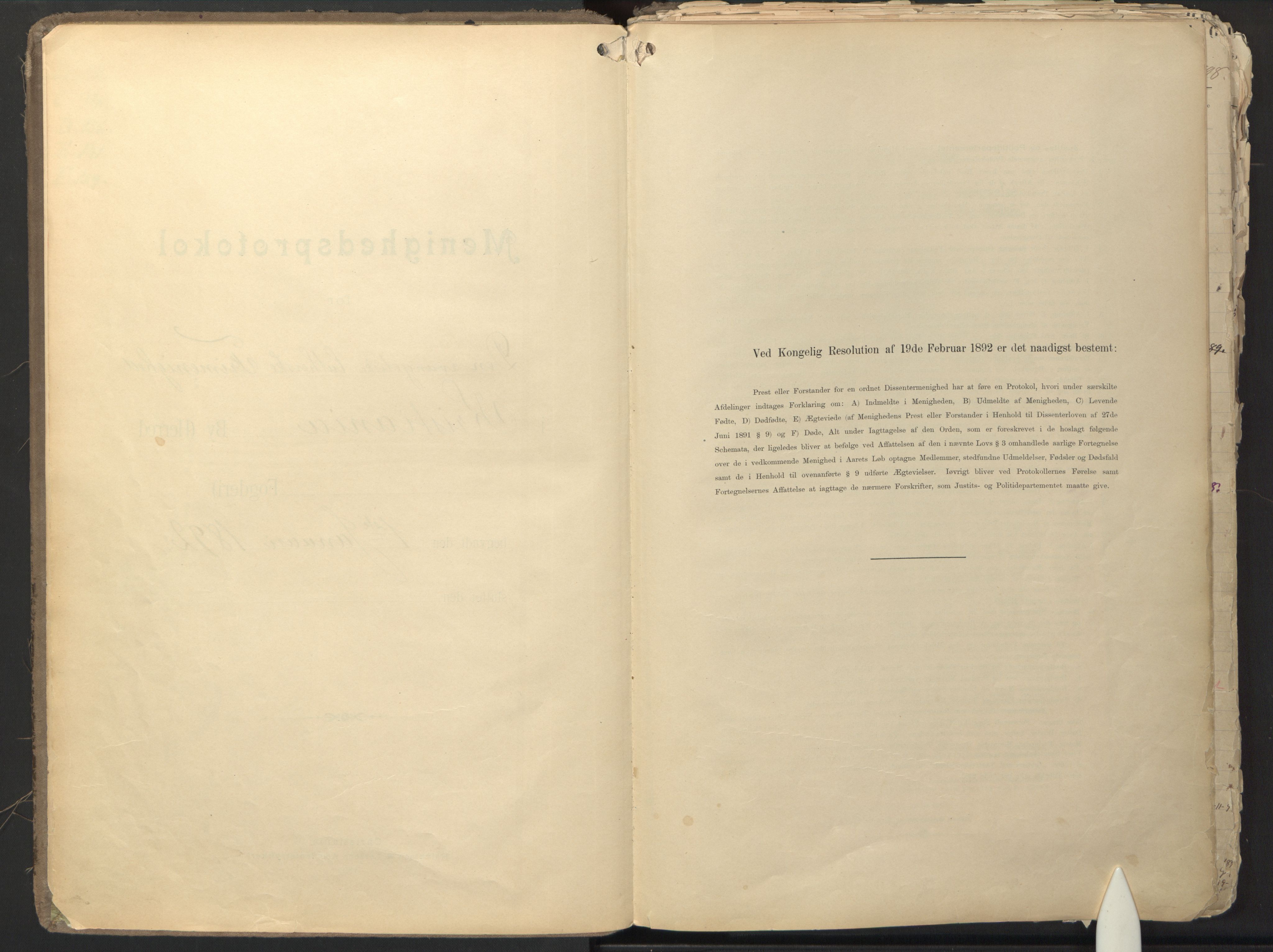 Den evangelisk-lutherske frikirke østre menighet, Oslo, AV/SAO-PAO-0245/F/L0002: Dissenter register no. 2, 1892-1936