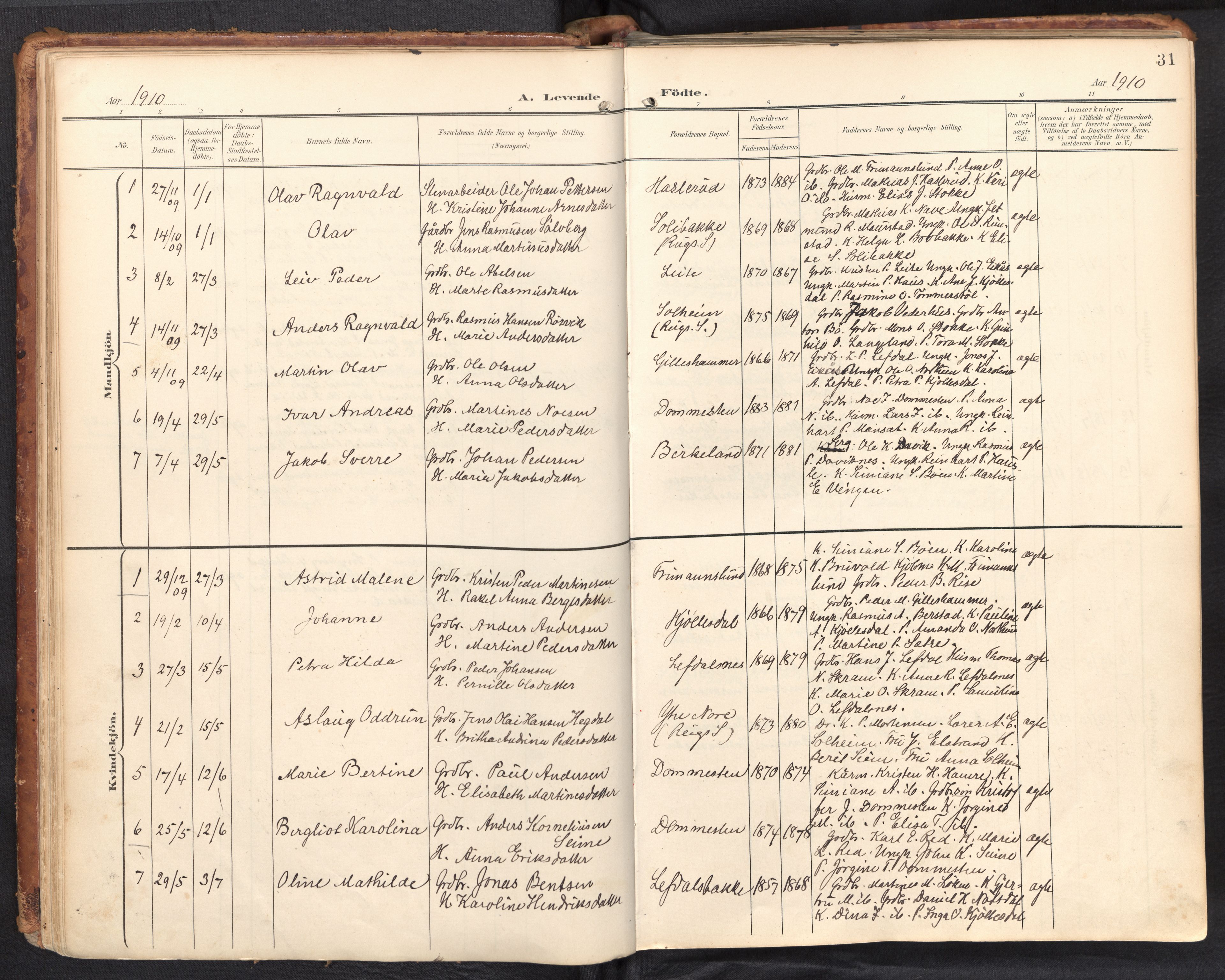 Davik sokneprestembete, AV/SAB-A-79701/H/Haa/Haab/L0002: Parish register (official) no. B 2, 1901-1934, p. 31