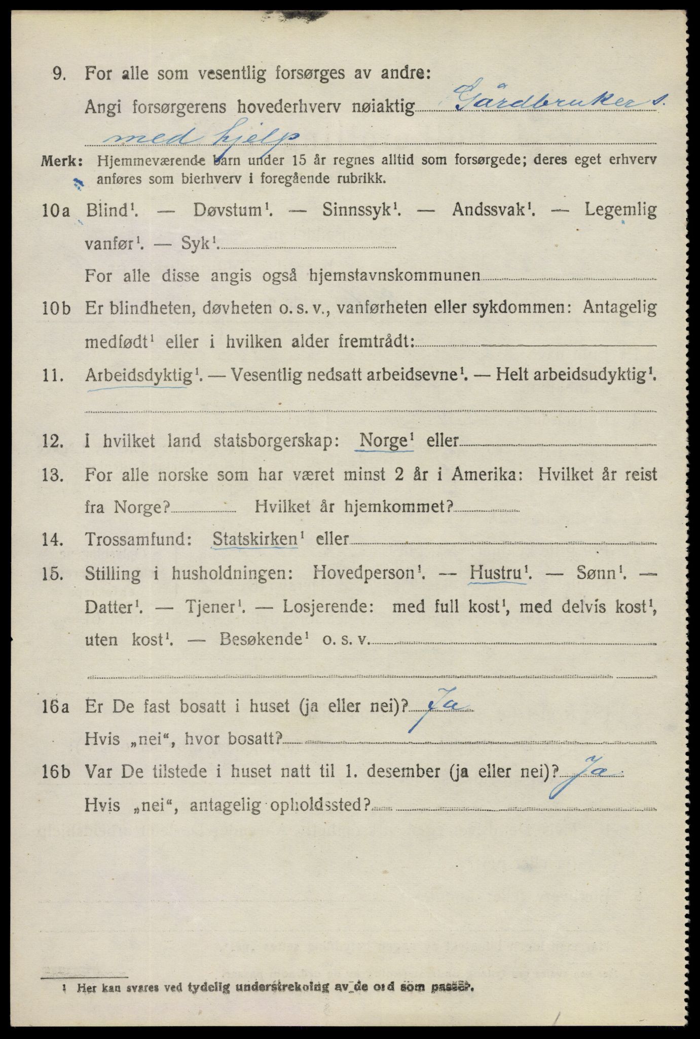 SAO, 1920 census for Spydeberg, 1920, p. 6988