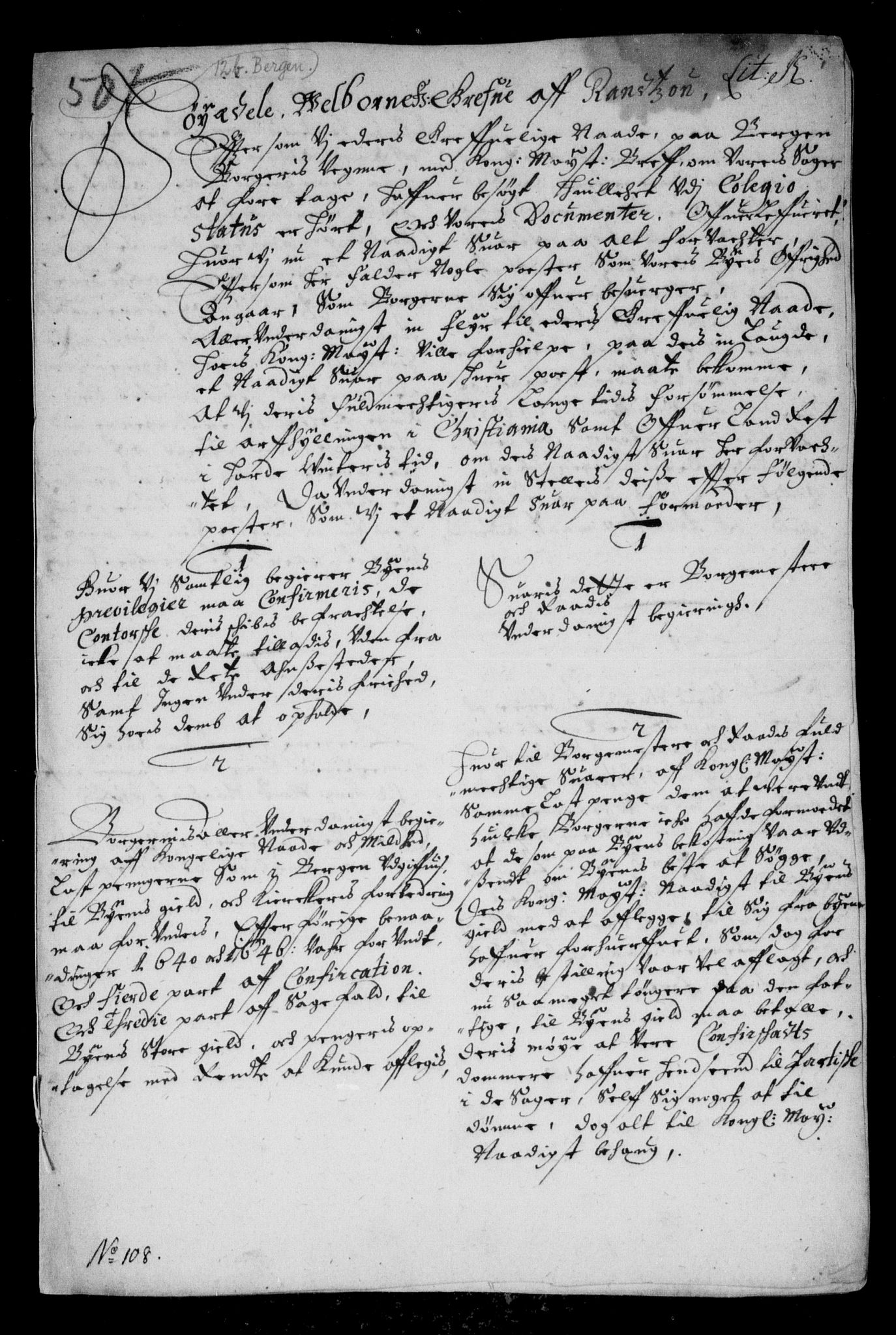 Danske Kanselli, Skapsaker, AV/RA-EA-4061/F/L0055: Skap 14, pakke 18A-18B, litra Ø, 1607-1704, p. 54
