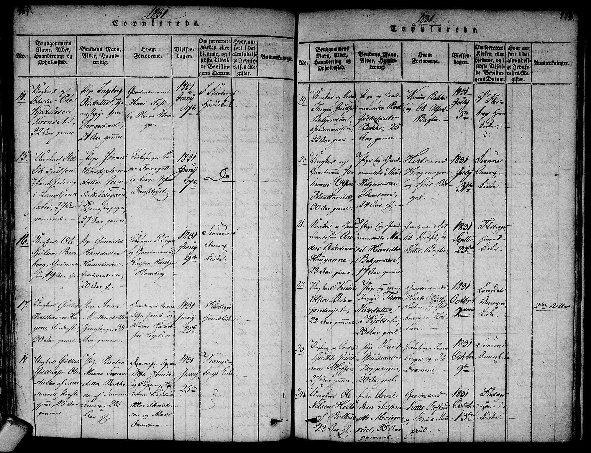 Flesberg kirkebøker, AV/SAKO-A-18/F/Fa/L0005: Parish register (official) no. I 5, 1816-1834, p. 435-436