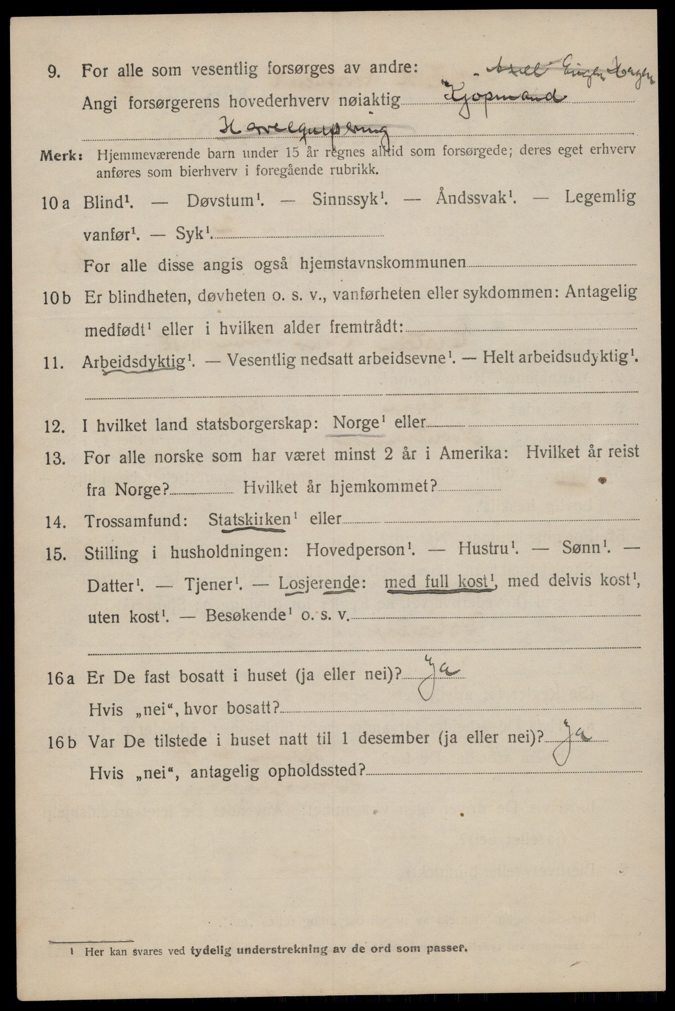 SAT, 1920 census for Trondheim, 1920, p. 63963