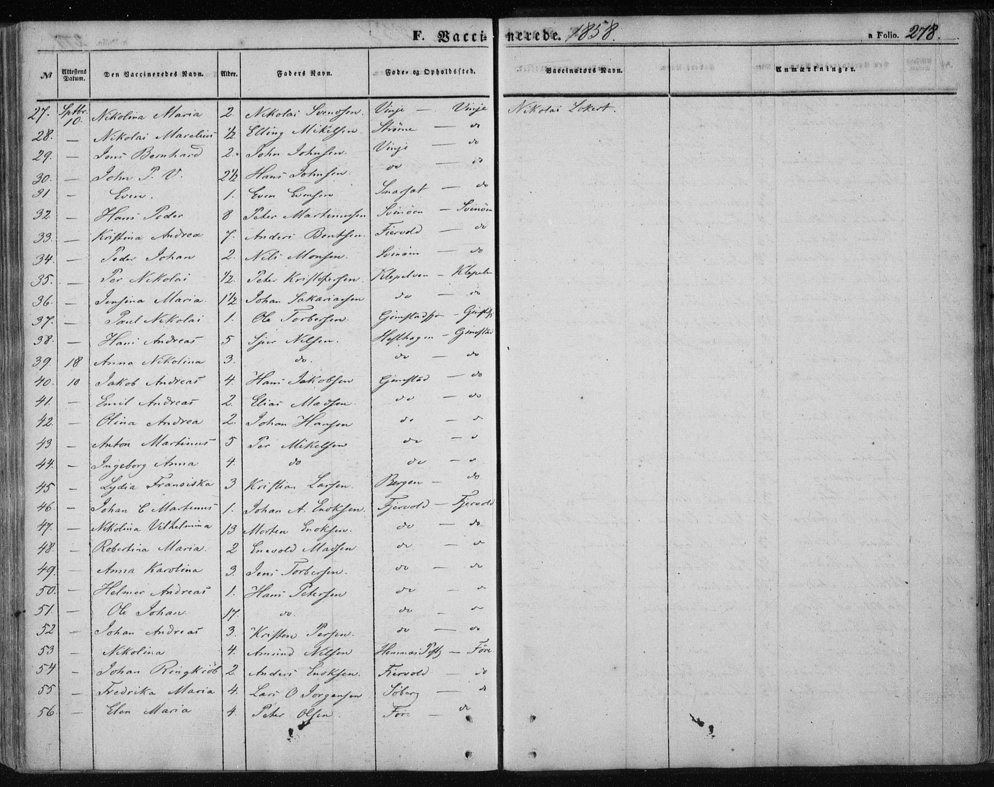 Ministerialprotokoller, klokkerbøker og fødselsregistre - Nordland, AV/SAT-A-1459/891/L1300: Parish register (official) no. 891A05, 1856-1870, p. 278